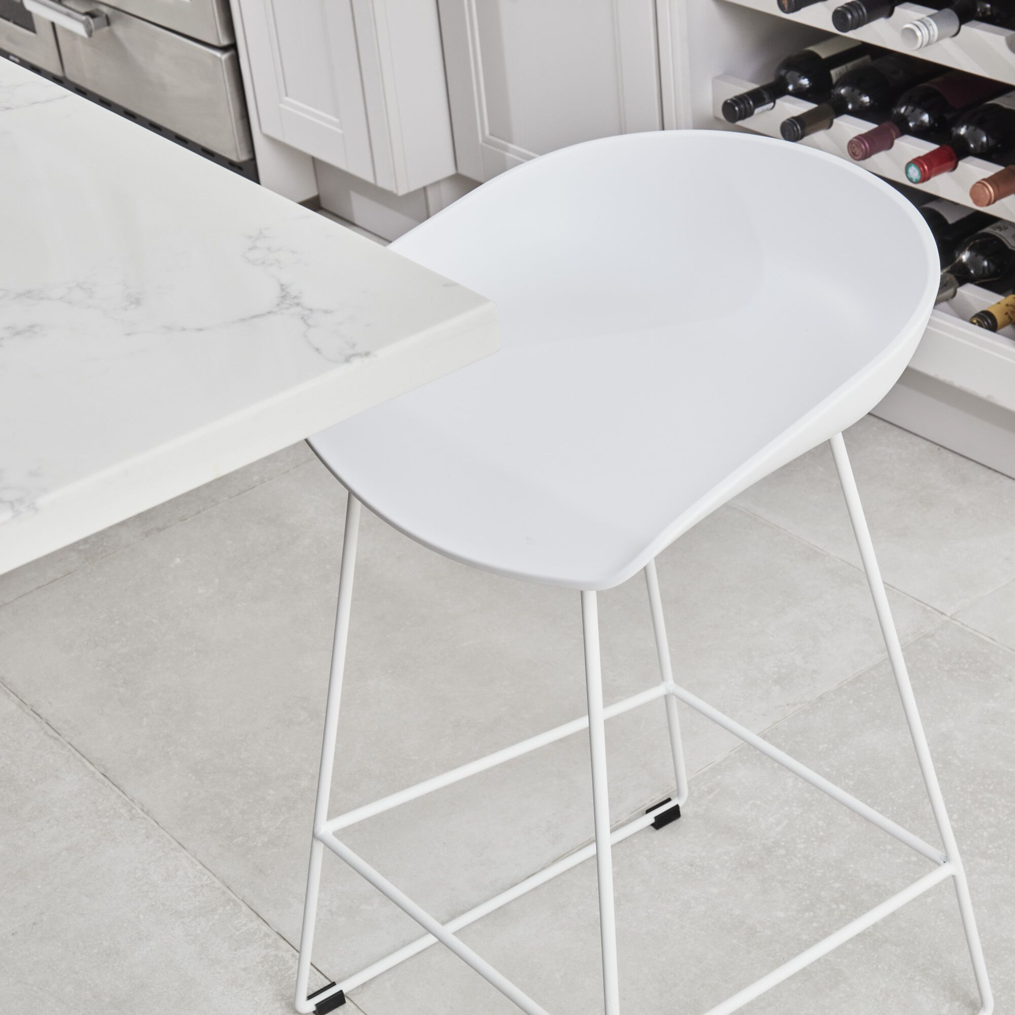 (Set of 4) Casper White Kitchen Stools - Image 4