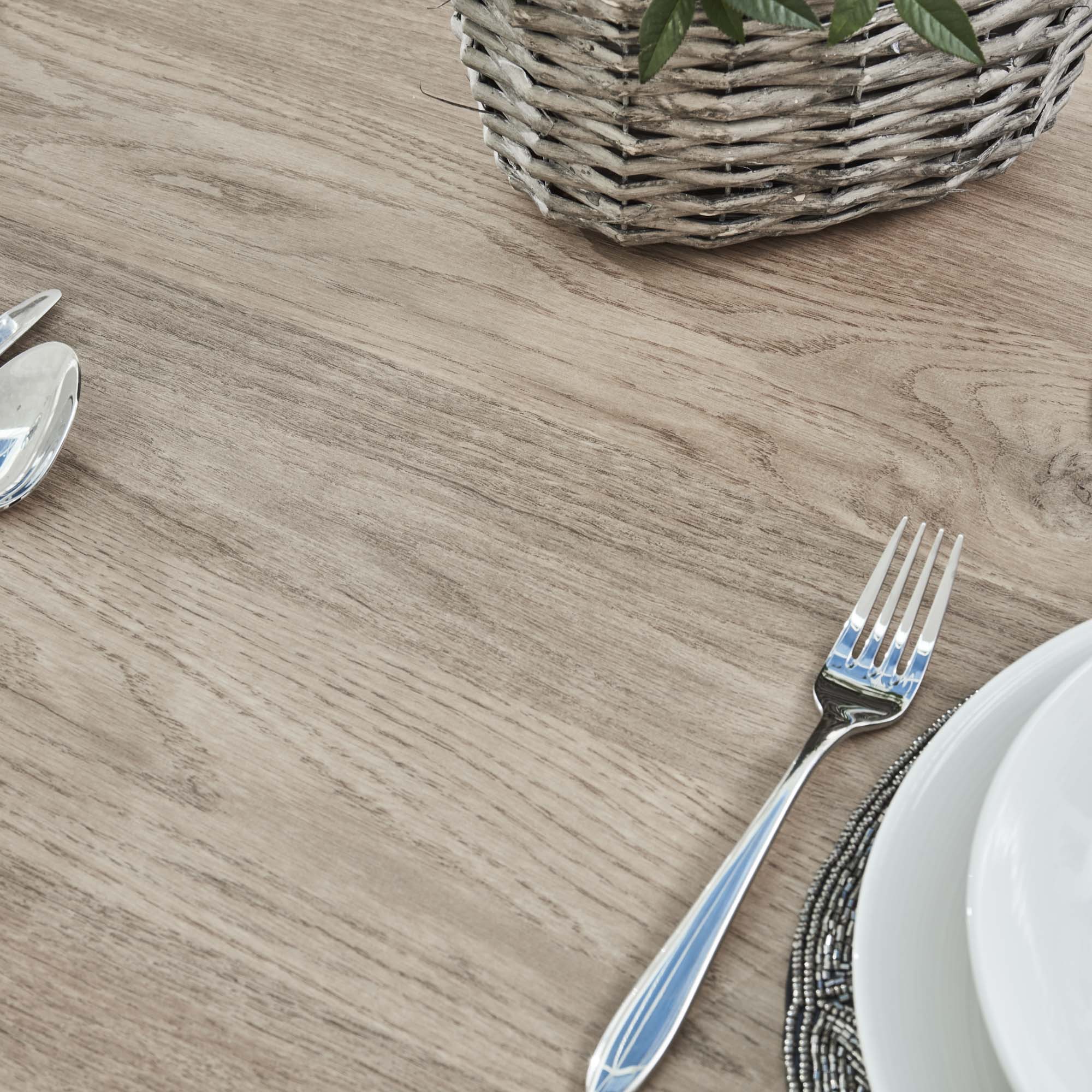 Bellagio 90cm Square Natural Oak Melamine Dining Table Set with 4x Thiago Tan Dining Chairs - Image 2