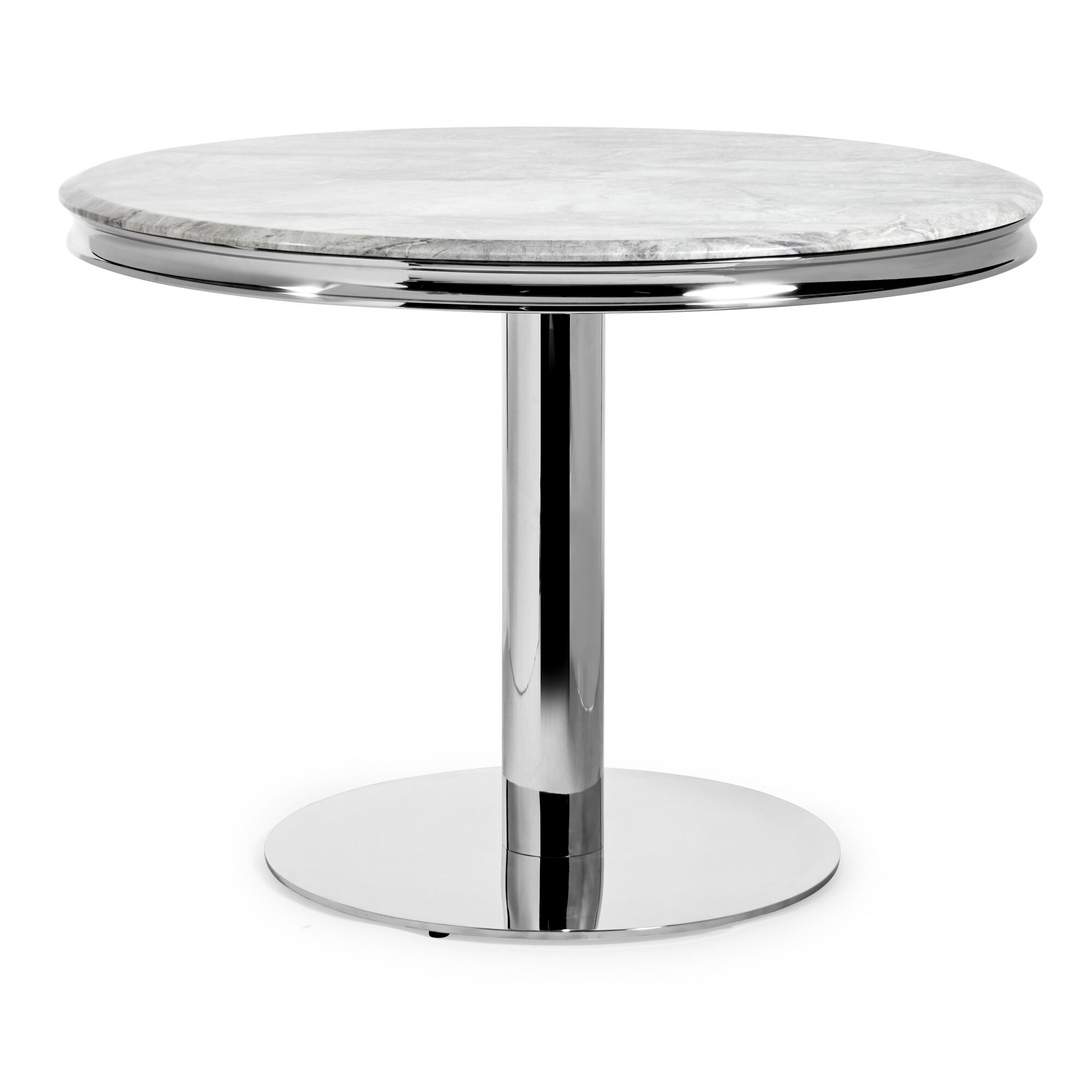 Small Louis 1.06m Round Dining Table - Grey Marble