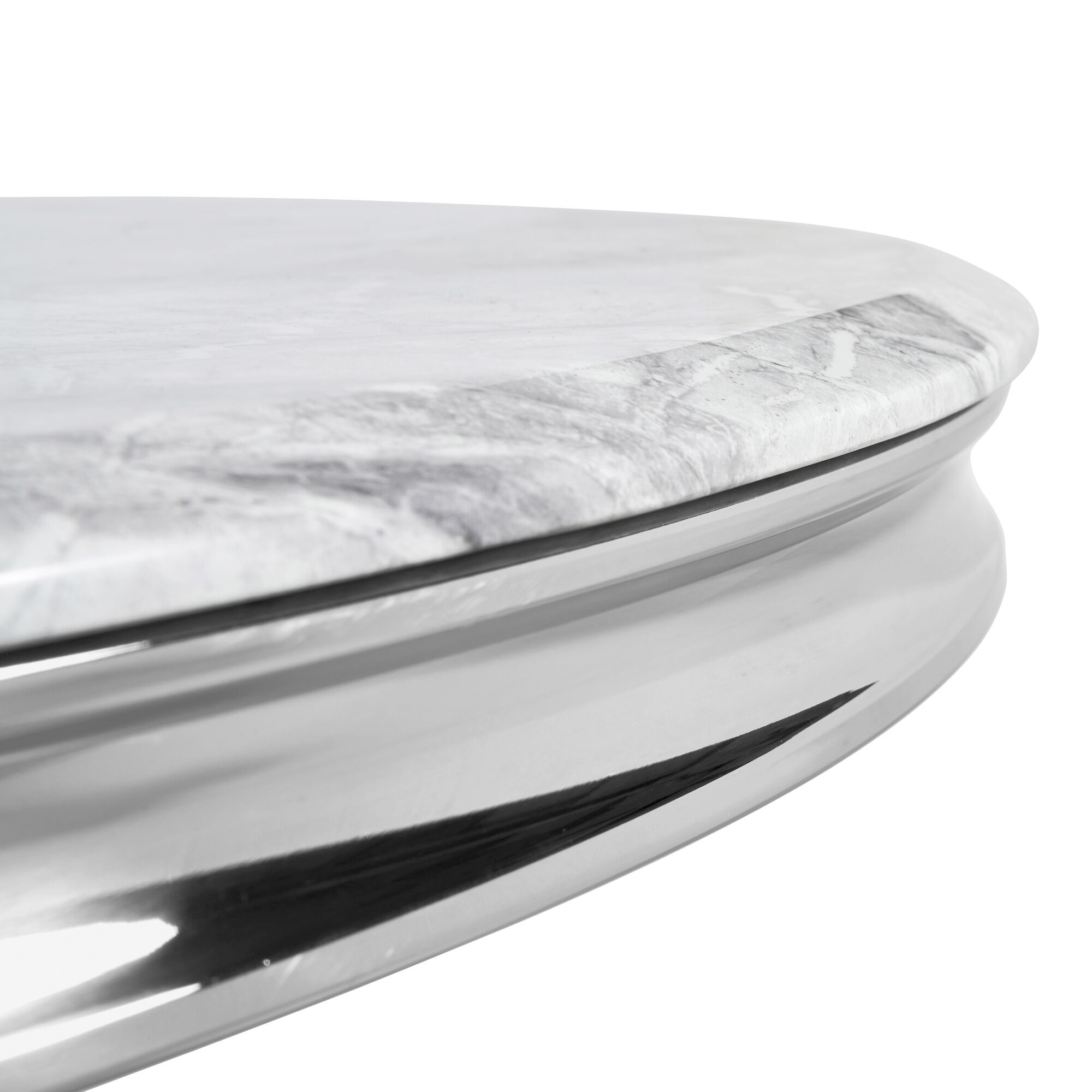 Small Louis 1.06m Round Dining Table - Grey Marble - Image 4