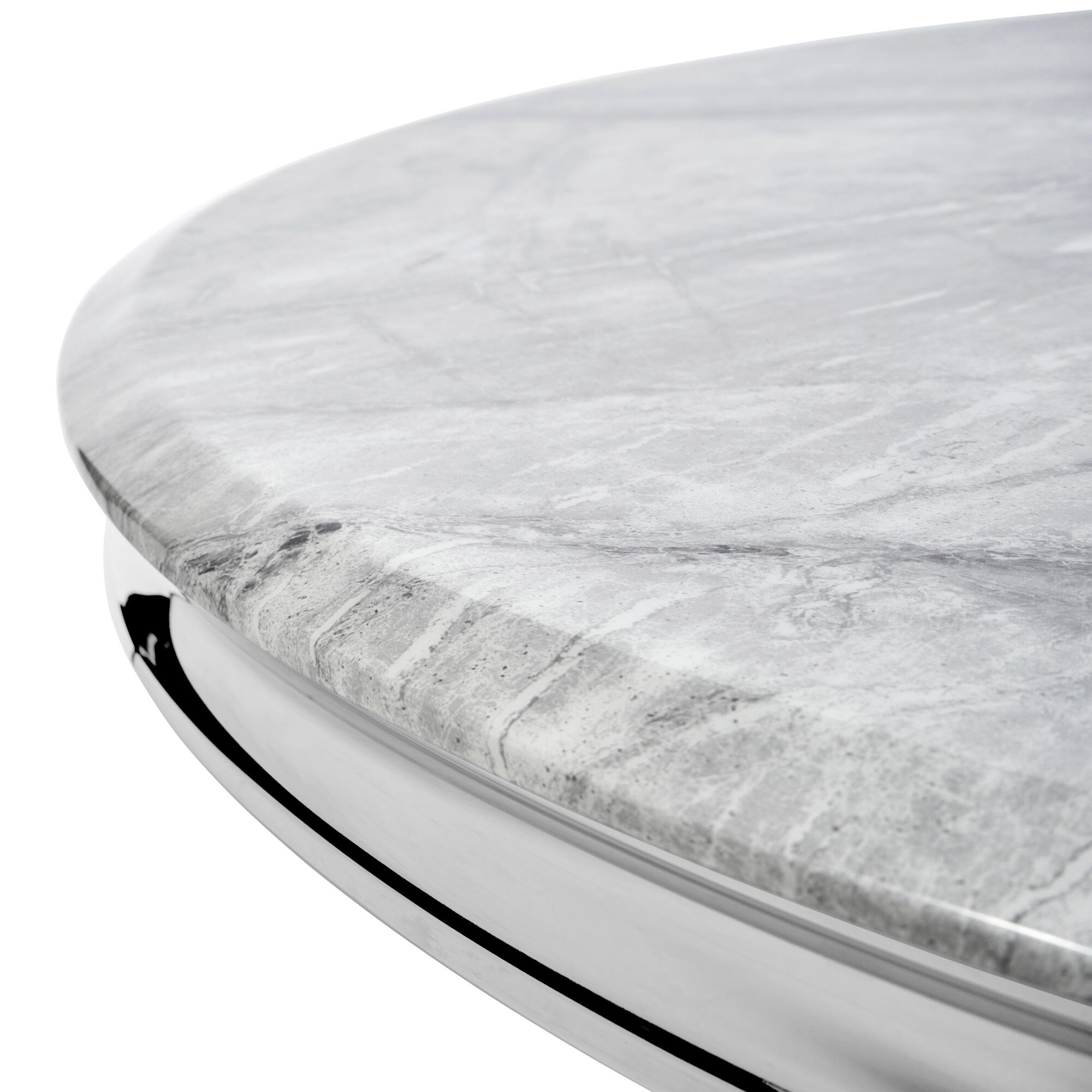 Small Louis 1.06m Round Dining Table - Grey Marble - Image 5