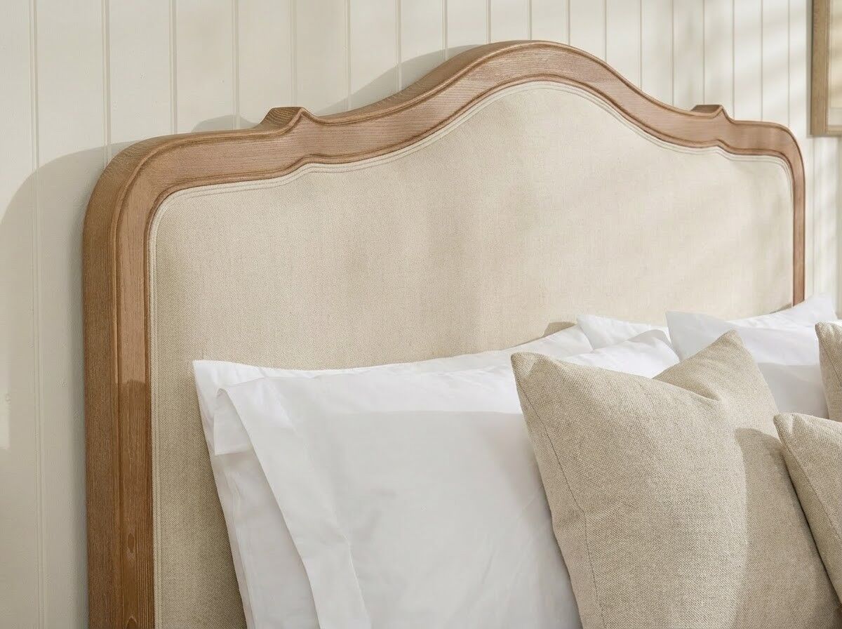 Eloise Limed Ash Upholstered Low Foot Board Bed - Double Size - Image 5