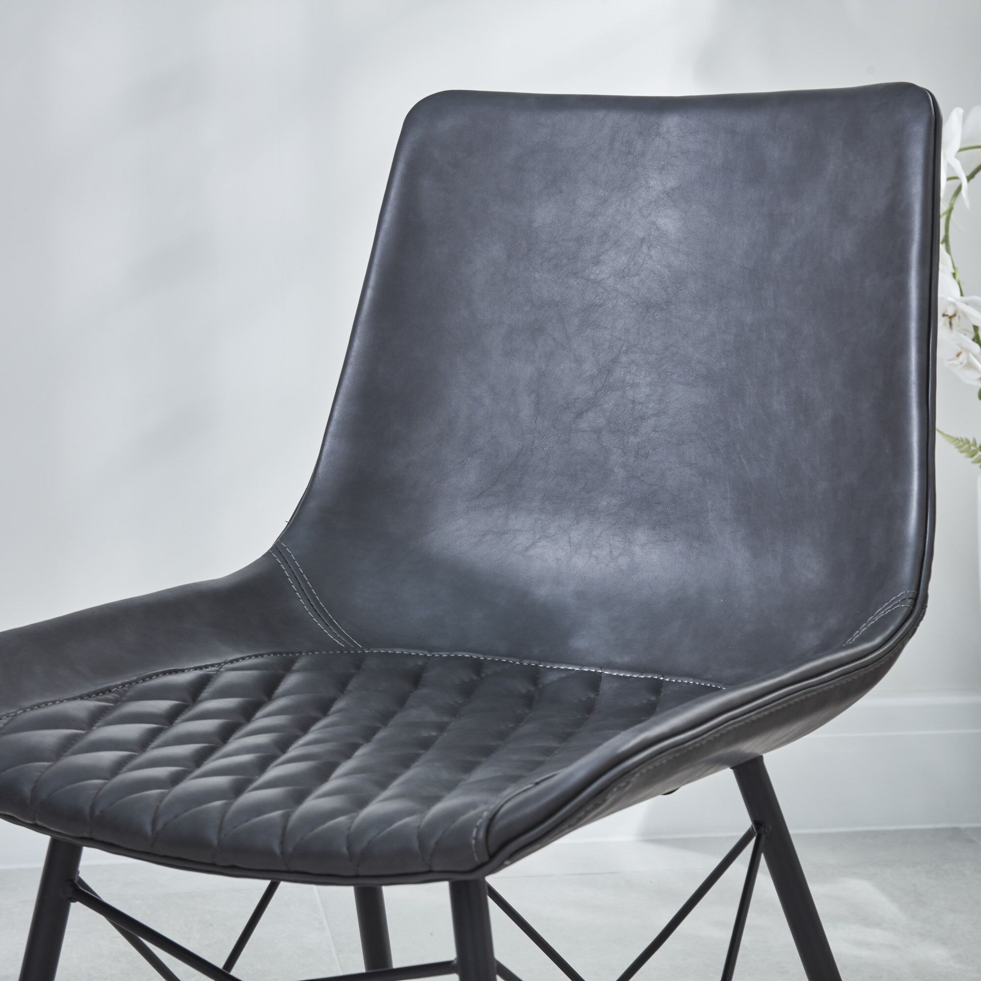 Bellagio 1.6M White Sintered Stone Dining Table Set with 4 x Leon Grey Dining Chairs - Image 19