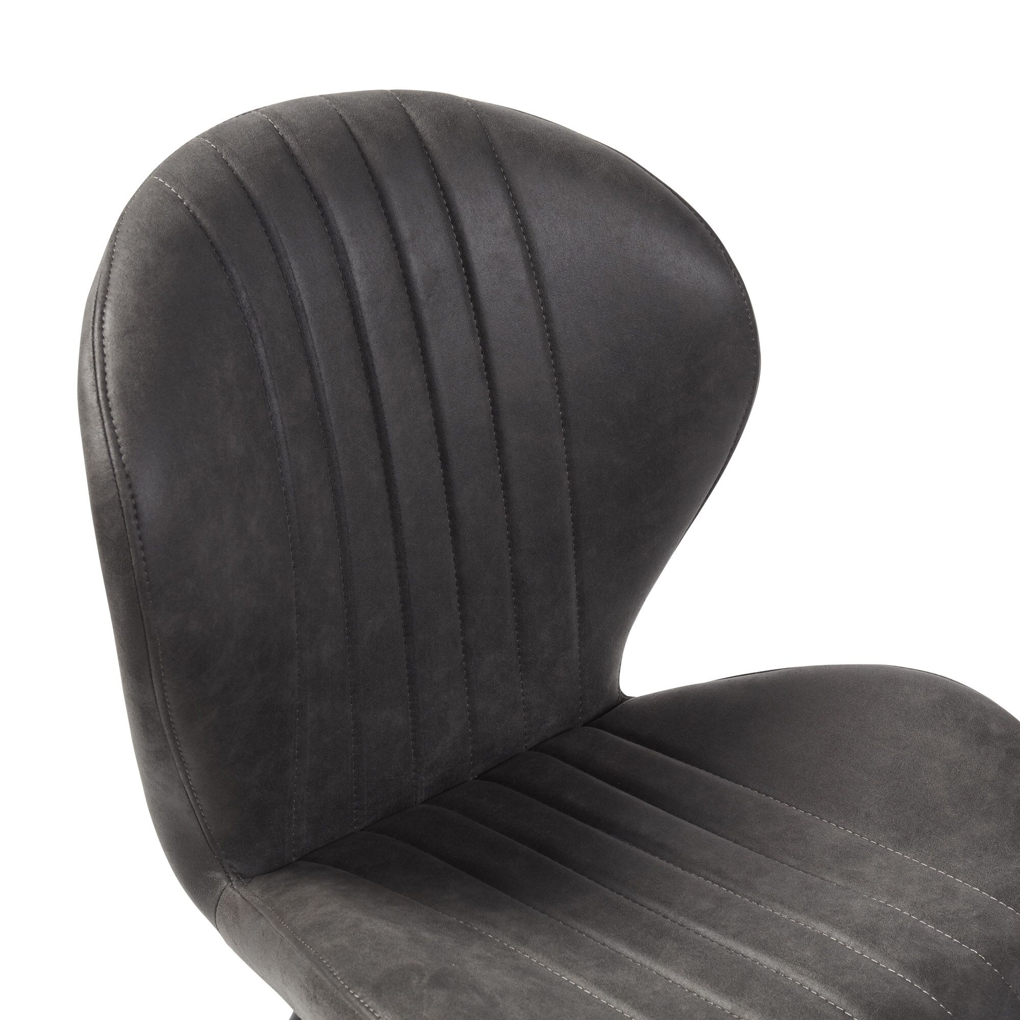 Watson Grey Nubuck Upholstered Dining Chair with Black Legs - Image 9