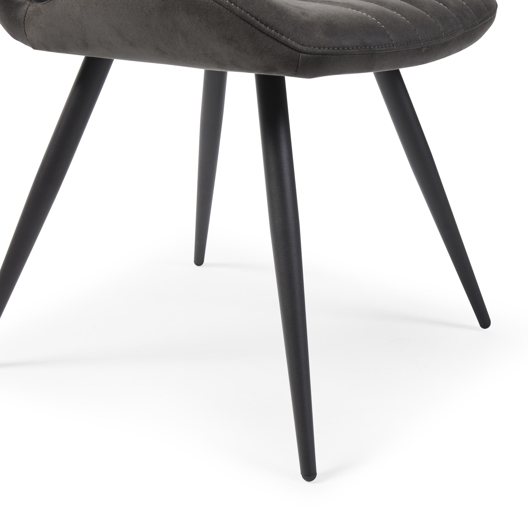 Watson Grey Nubuck Upholstered Dining Chair with Black Legs - Image 14