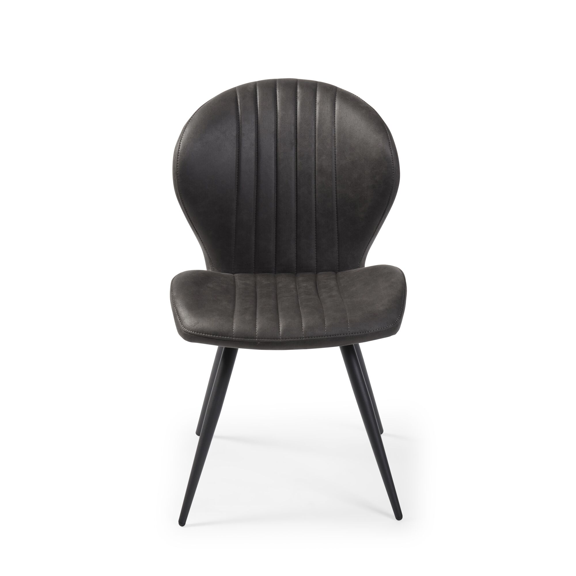 Watson Grey Nubuck Upholstered Dining Chair with Black Legs - Image 7
