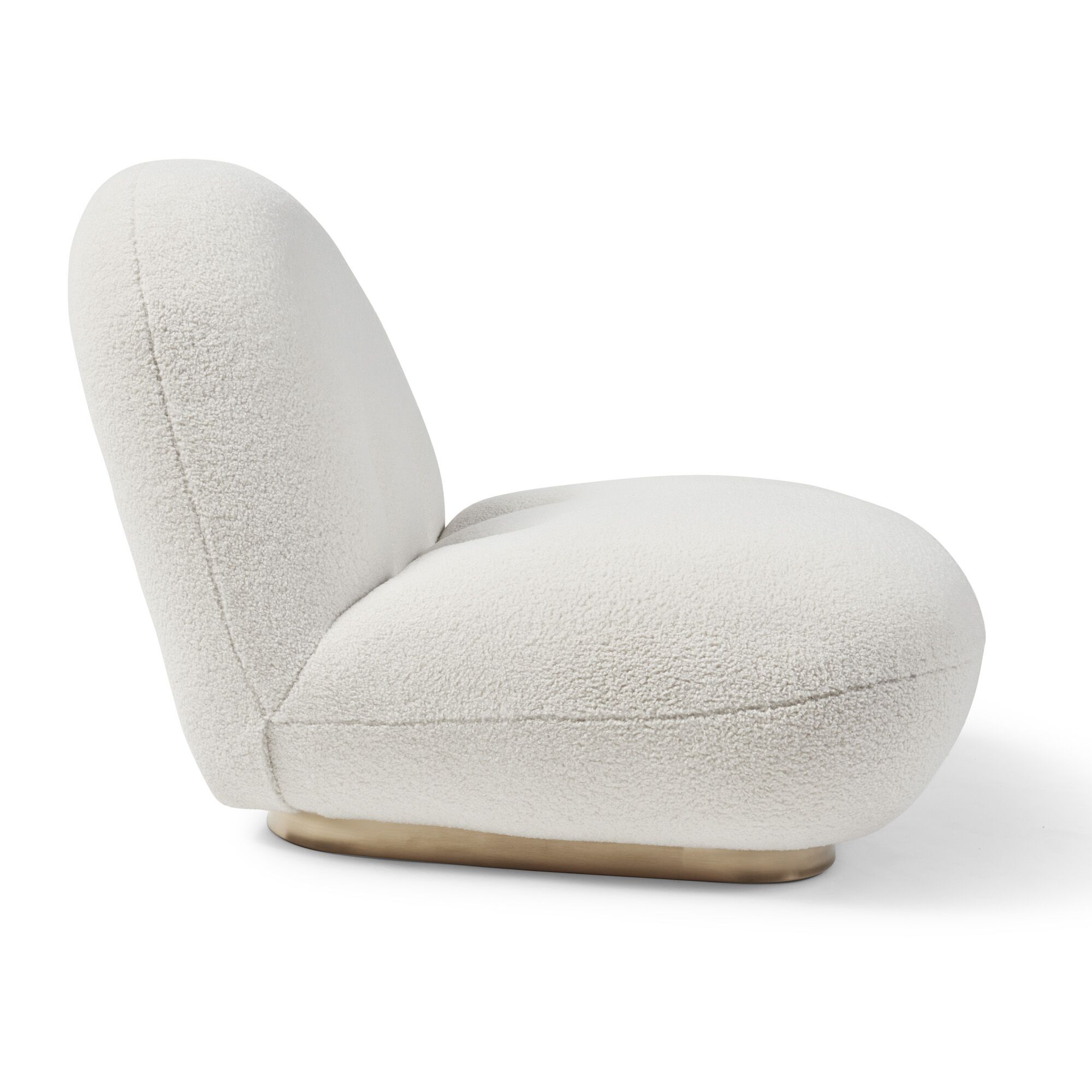 Boucle Cloud Pacha Lounge Chair - Gold Base - Image 12