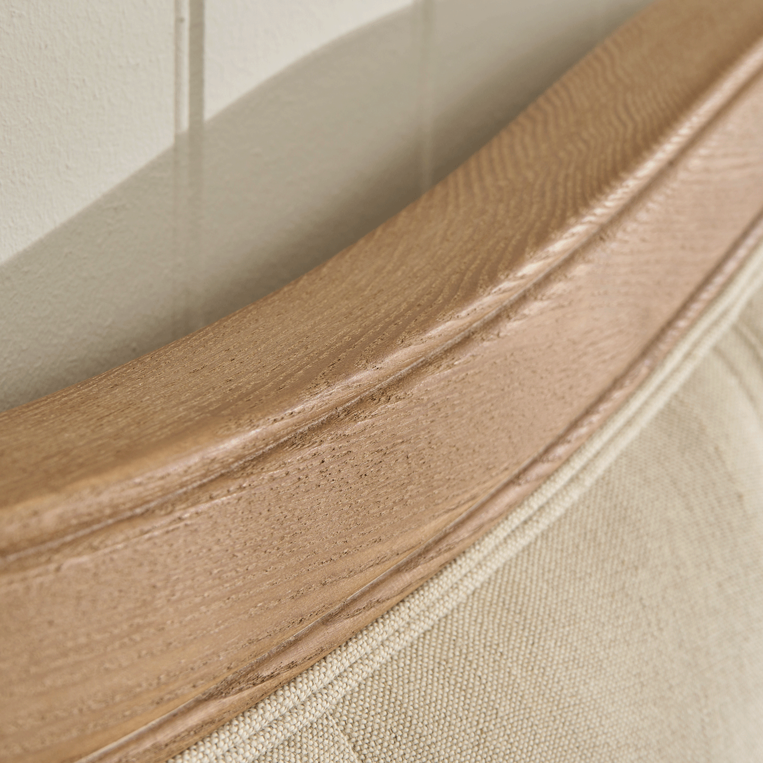 Eloise Limed Ash Upholstered Button Low Foot Board Bed - Double Size - Image 6