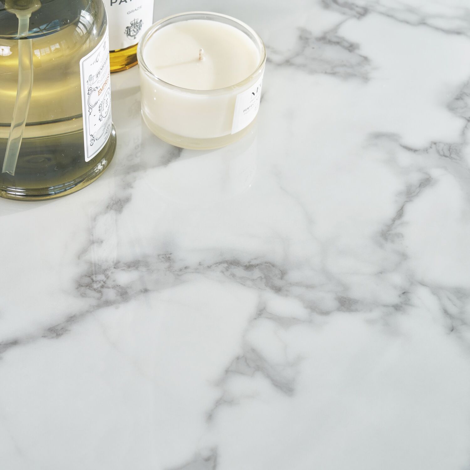 Italian Luxurious Gold Framed Marble Dressing Table Set - Image 3