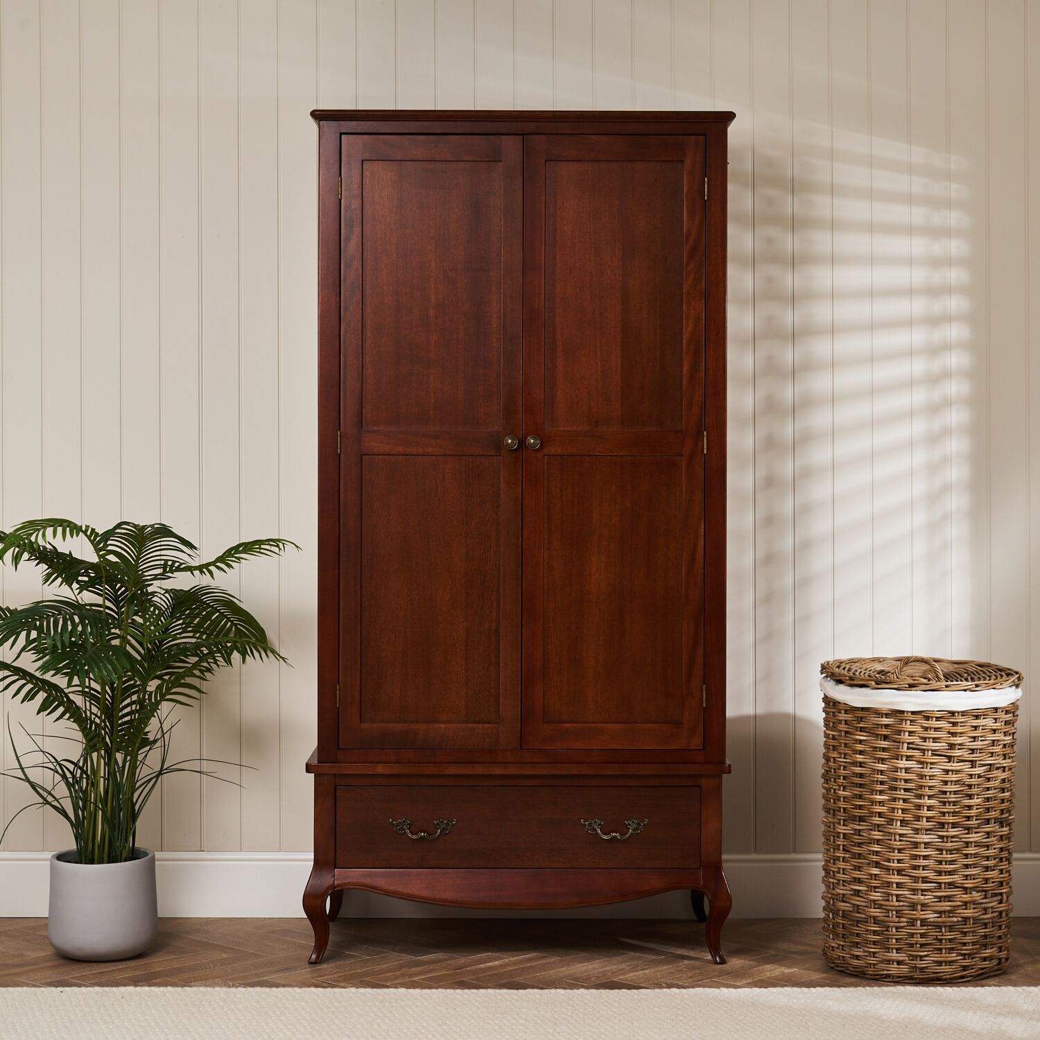 Lille French Mahogany Double Wardrobe - Image 3