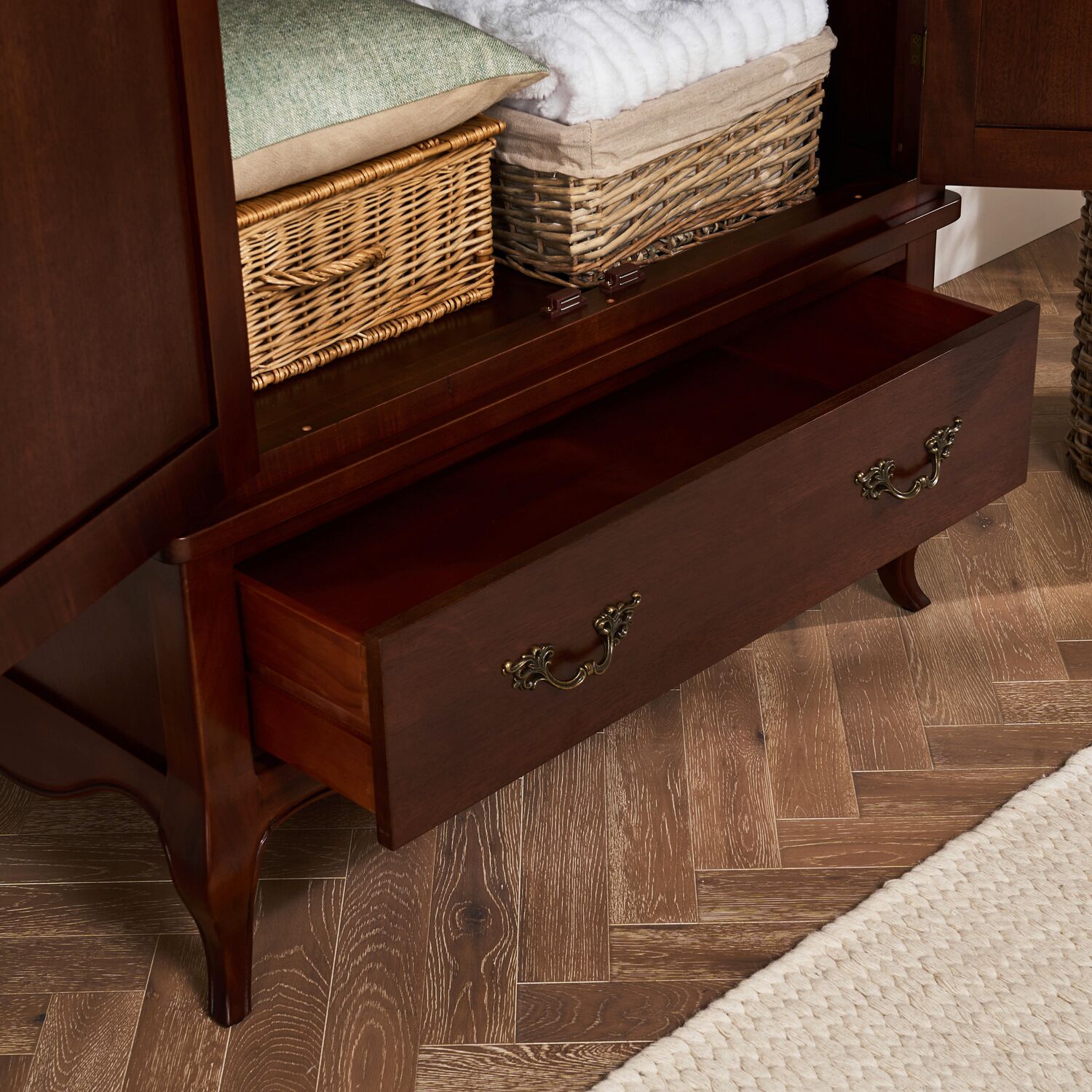 Lille French Mahogany Double Wardrobe - Image 5