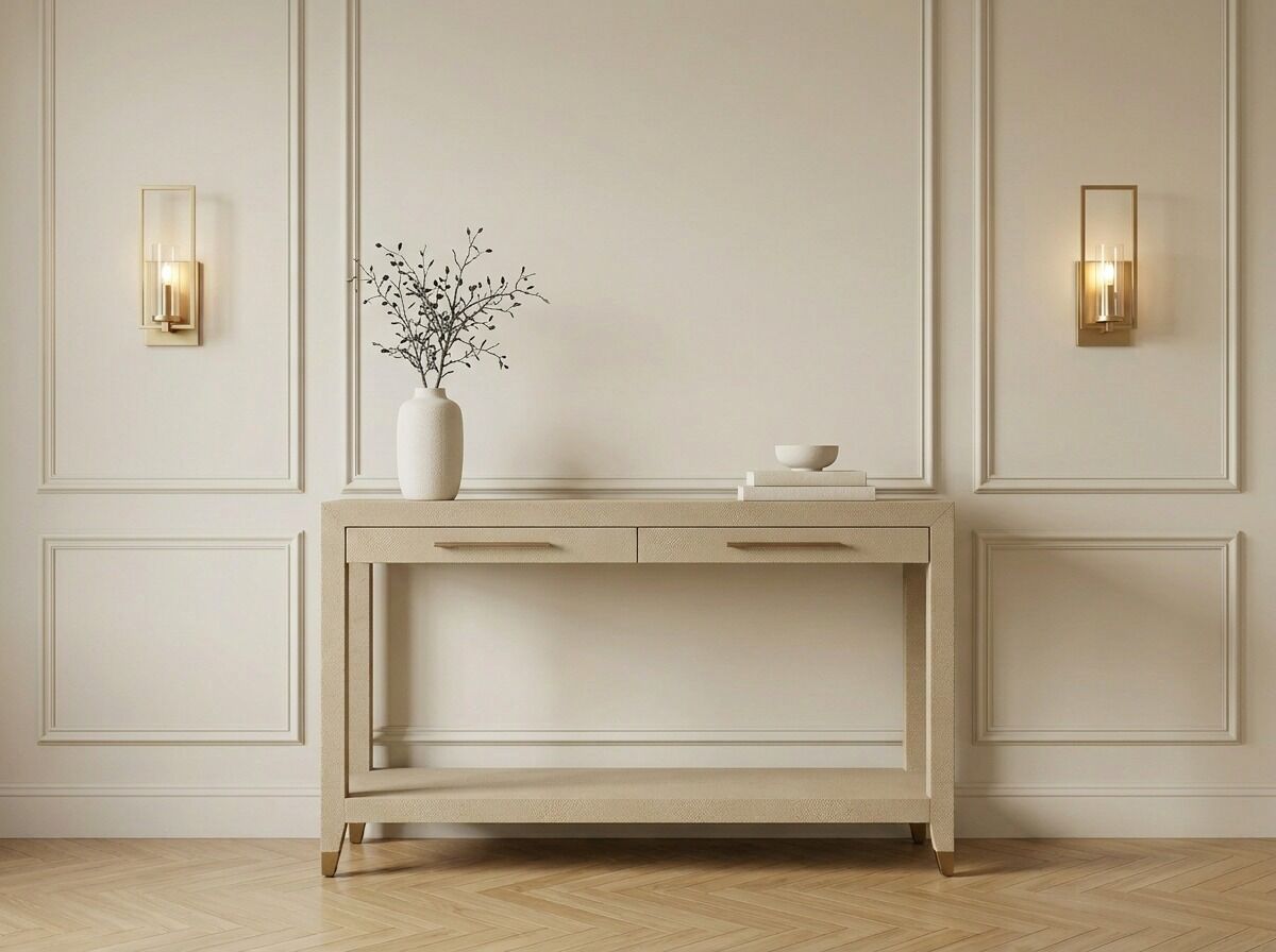 Richmond Shagreen 2 Drawer Console Table - Image 3