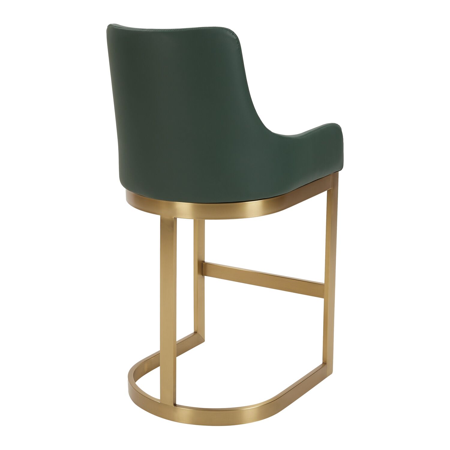 Clara Green Upholstered Counter Kitchen Stool with Gold Steel Frame - Image 5