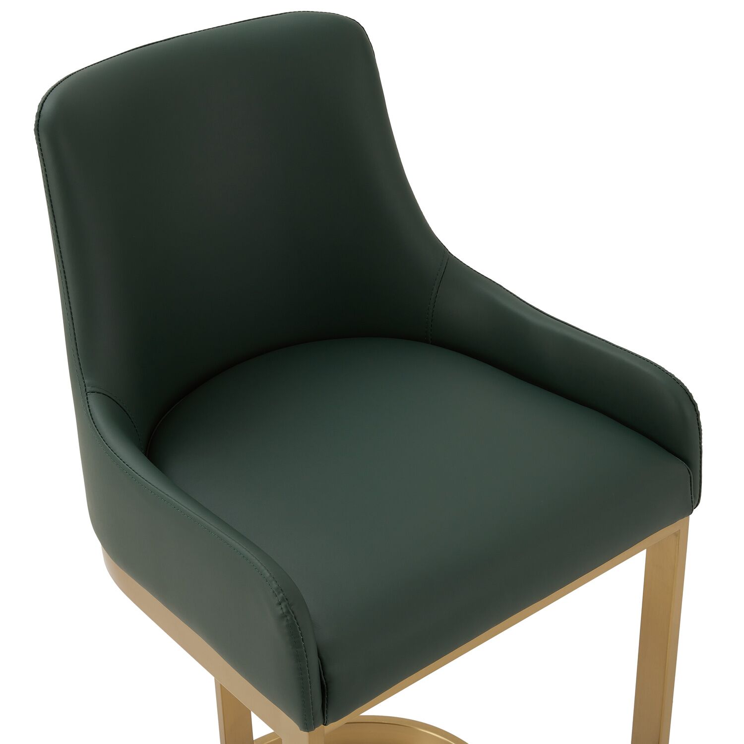 Clara Green Upholstered Counter Kitchen Stool with Gold Steel Frame - Image 8