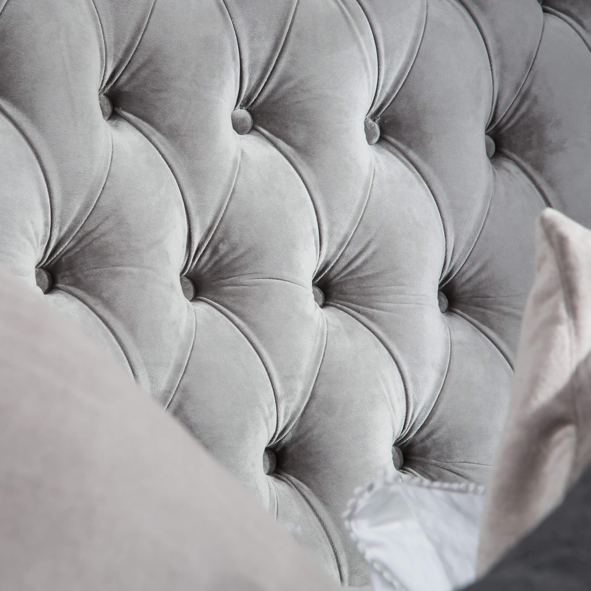 6ft Boston Super King Size Polished Steel Velvet Four Poster Bed - Image 4