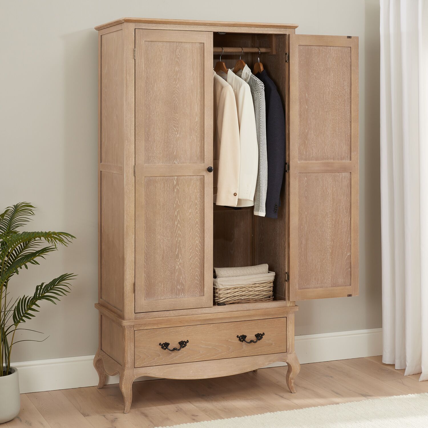 Lille French Oak Double Wardrobe - Image 6
