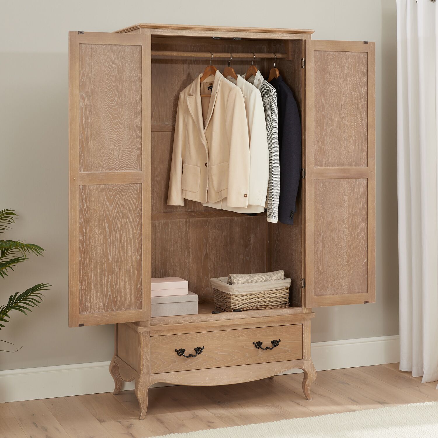 Lille French Oak Double Wardrobe - Image 2