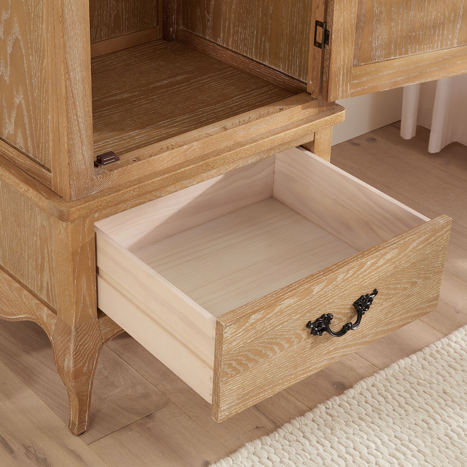 Lille French Limed Oak Single Wardrobe - Image 6