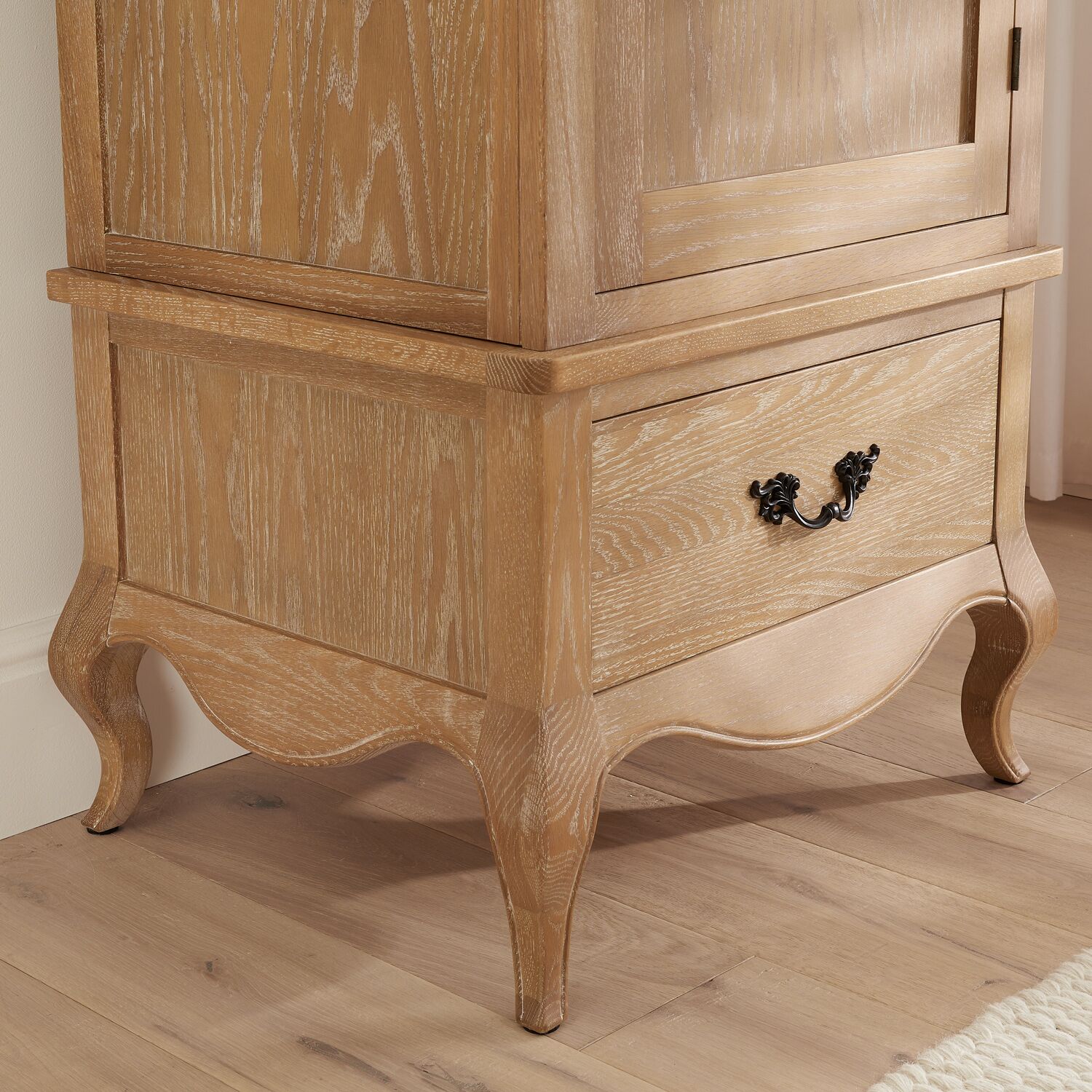 Lille French Limed Oak Single Wardrobe - Image 5