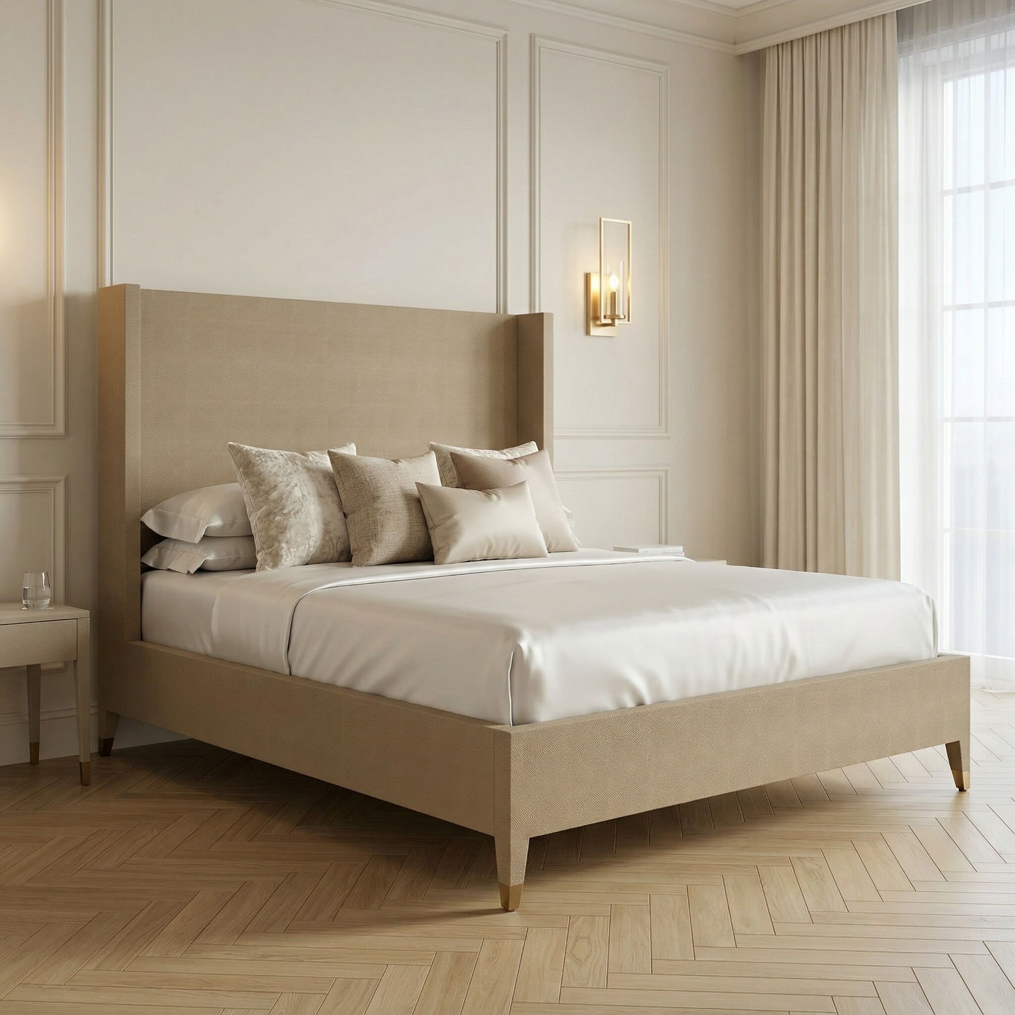 Richmond Shagreen King Size Winged Back Bed - Image 2