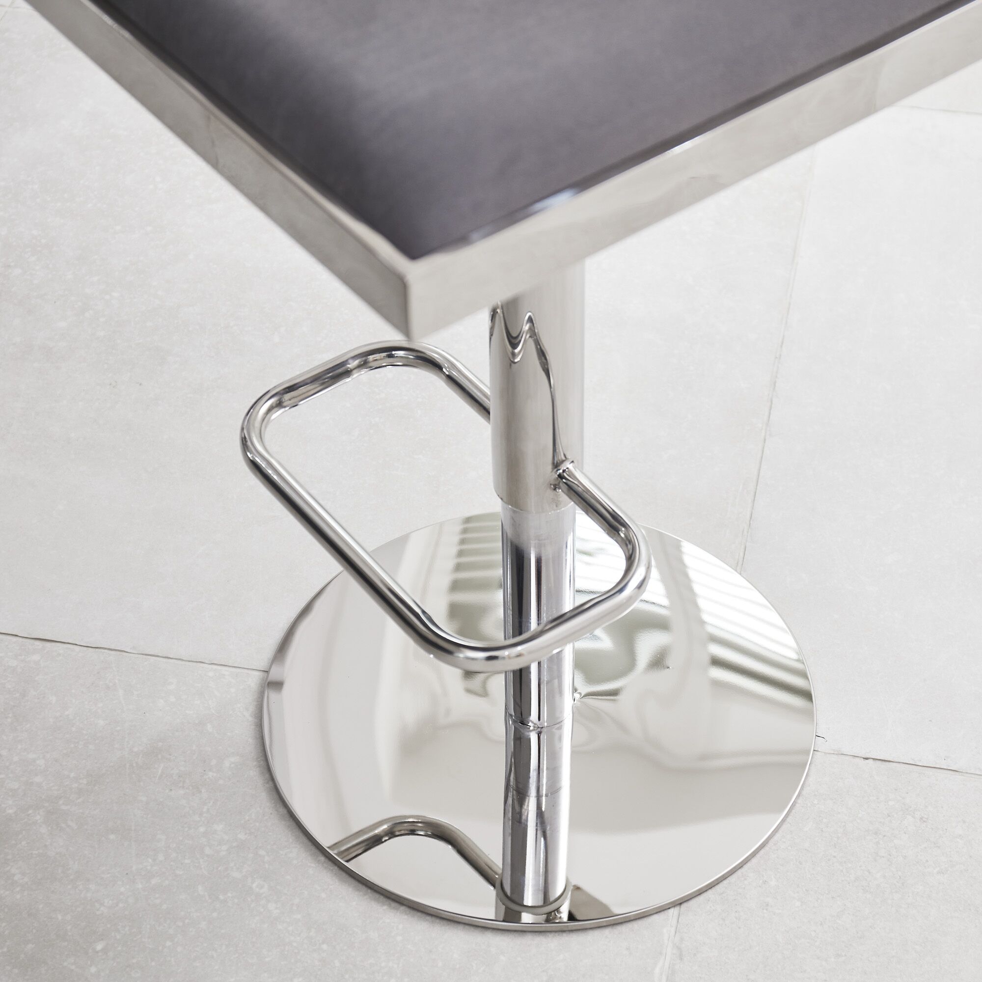 Mia Grey Velvet Barstool - Kitchen Stool - Gas Lift - Image 6