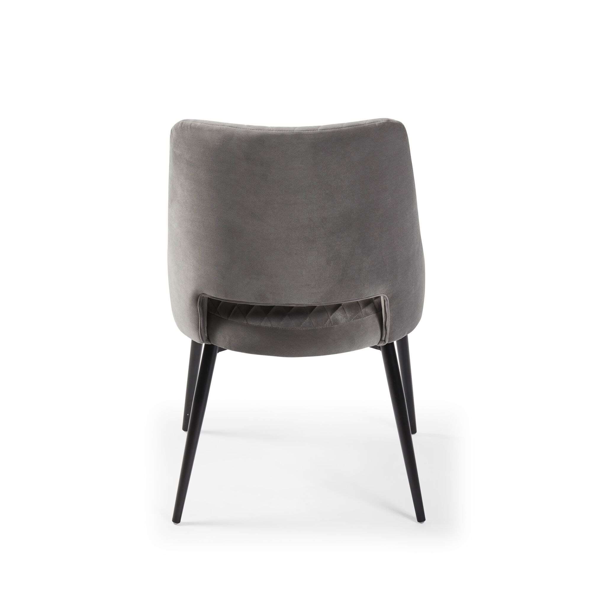 Joan Quilted Upholstered Grey Velvet Dining Chair - Image 10