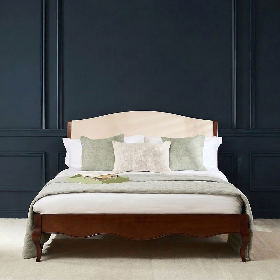Lille French Mahogany Upholstered Low Foot Board Bed - King Size - Image 3