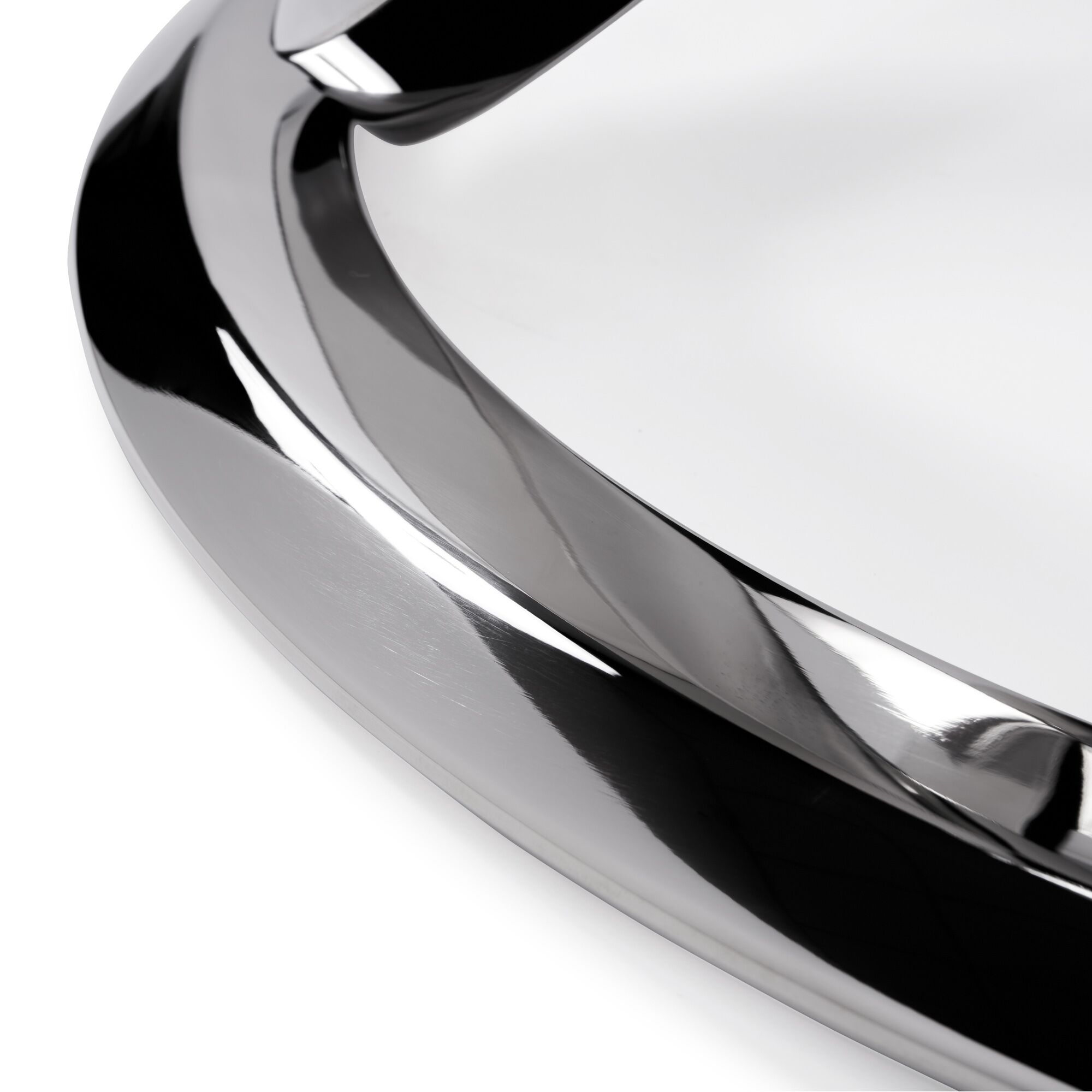 1.3M Pedestal Polished Circular Stainless Steel Dining Table with White Marble Effect - Image 11