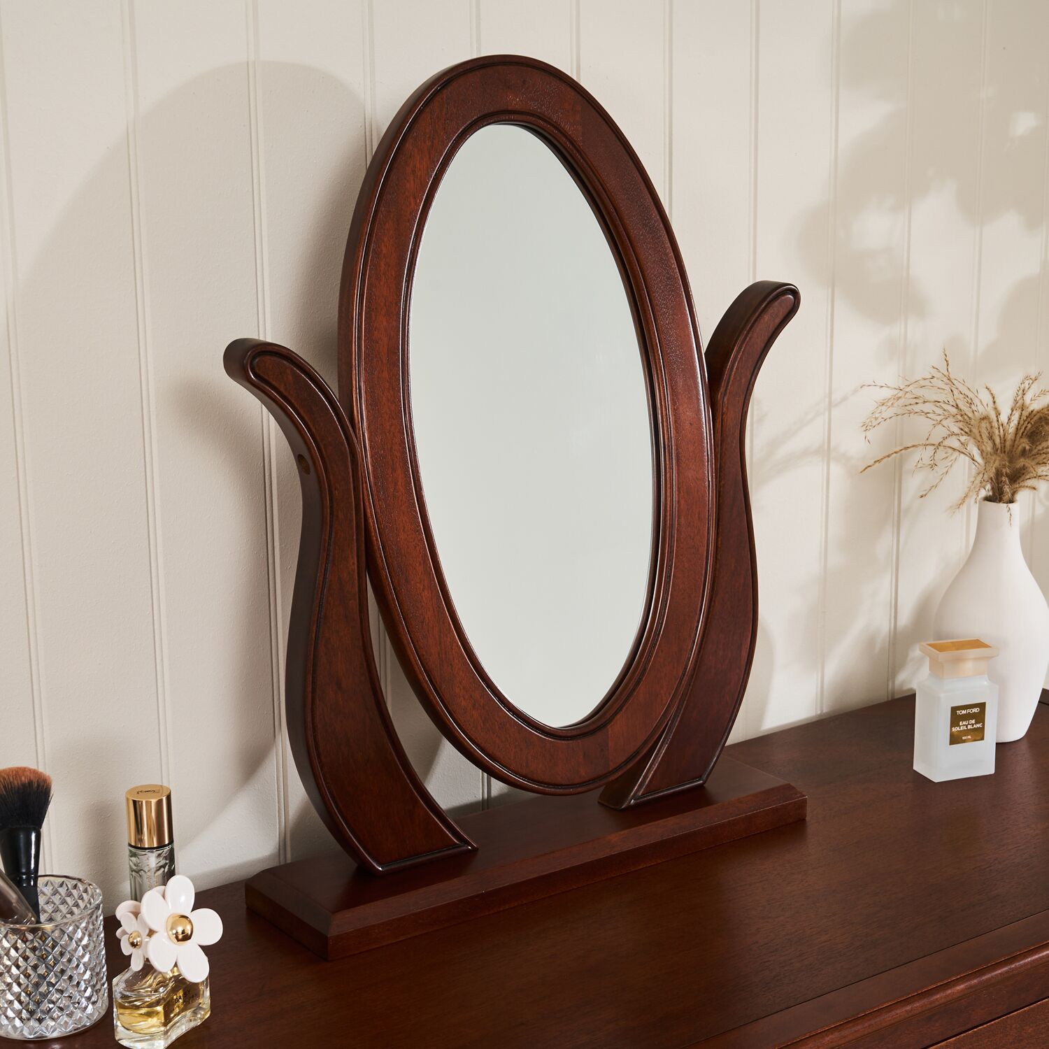 Lille Free Standing Mahogany Dressing Table Mirror - Image 2