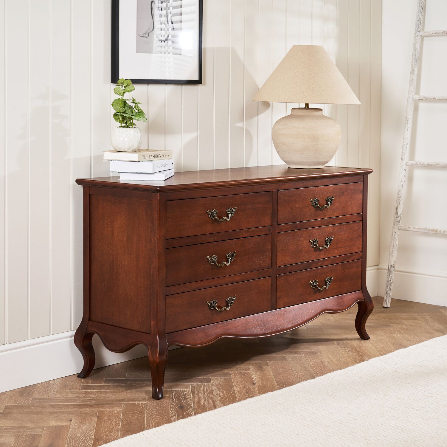 Lille French Mahogany 6 Drawer Wide Chest - Image 2