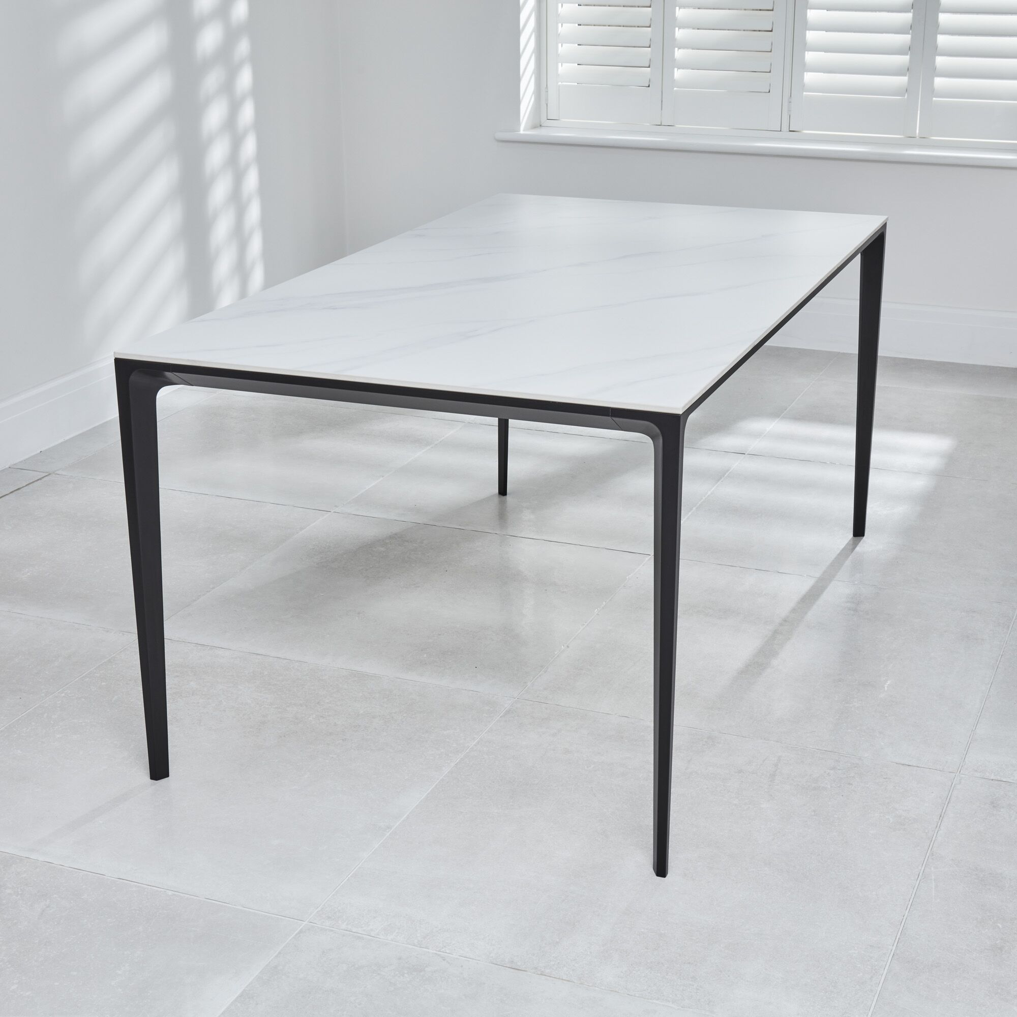 Bellagio 1.6M White Sintered Stone Dining Table Set with 4 x Leon Tan Dining Chairs - Image 5