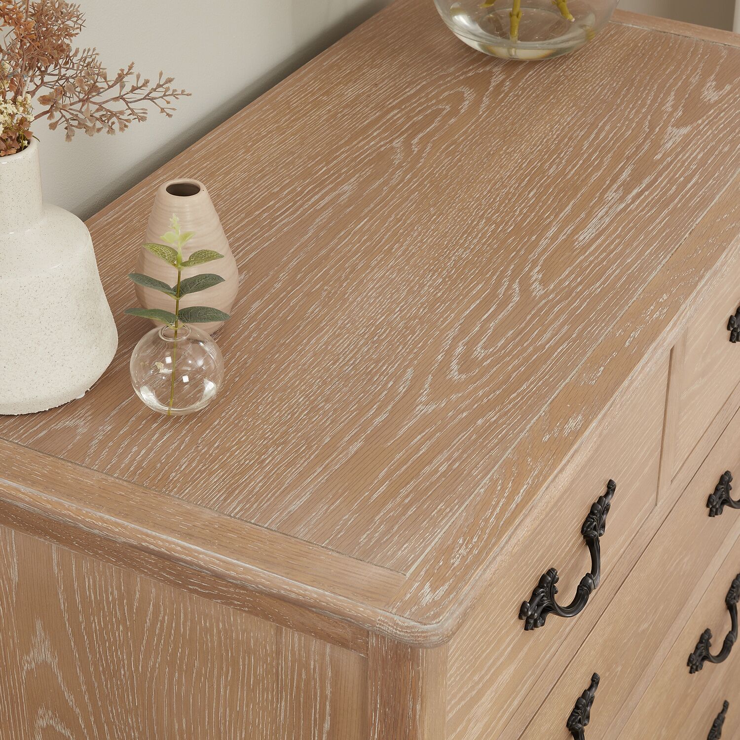 Lille French Limed Oak 6 Drawer Tall Chest - Image 5