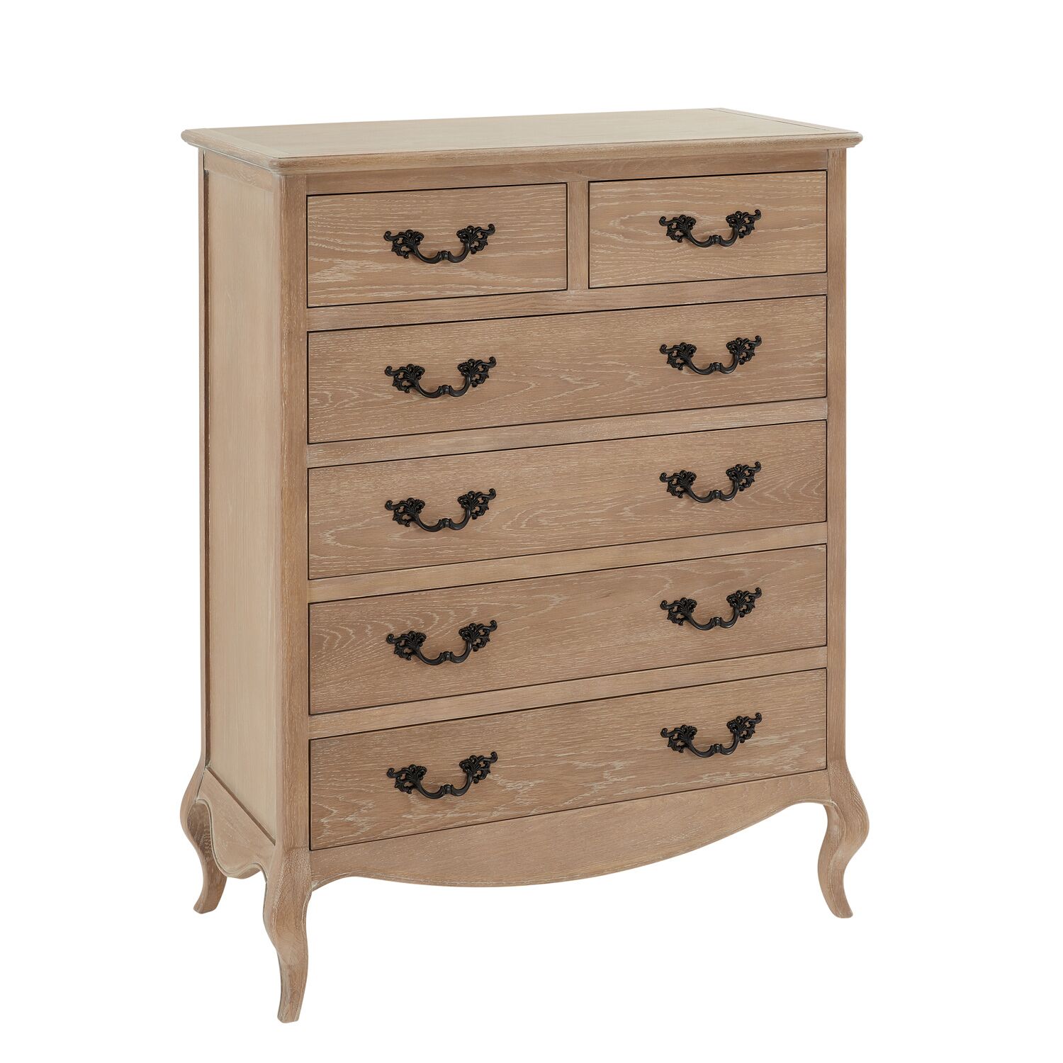 Lille French Limed Oak 6 Drawer Tall Chest - Image 7