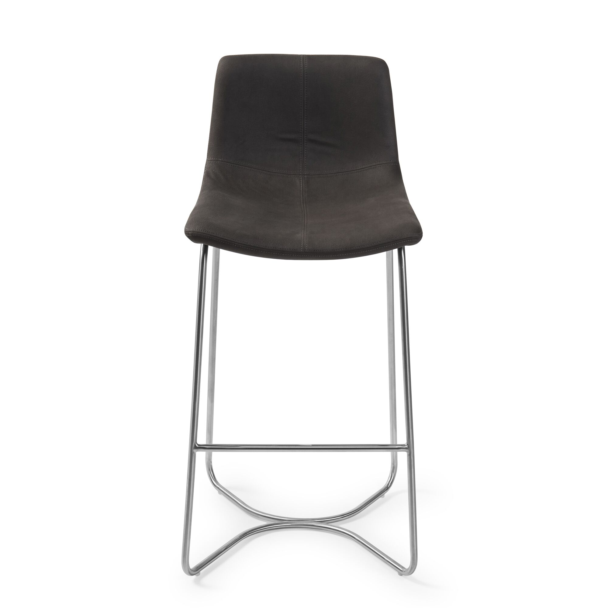 Austin Charcoal Brushed Steel Bar Stool - Image 5