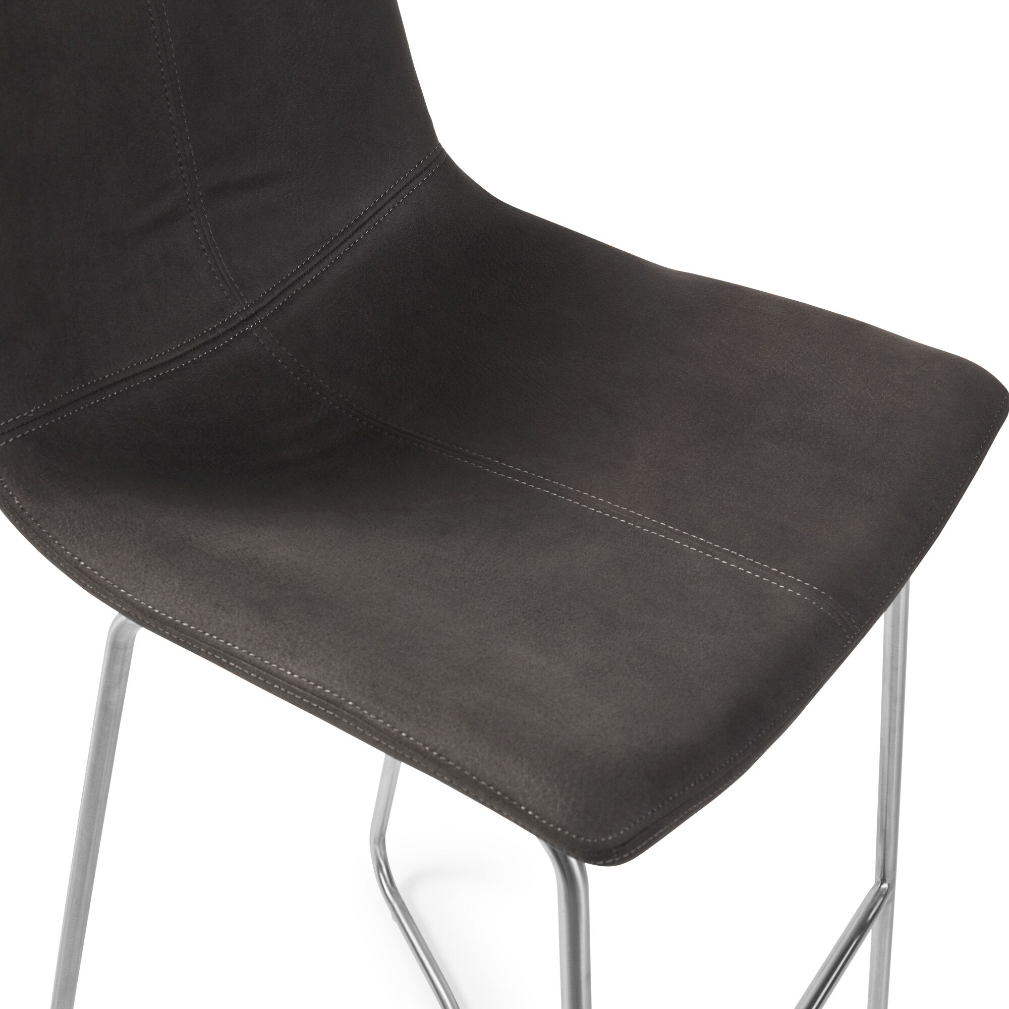 Austin Charcoal Brushed Steel Bar Stool - Image 10