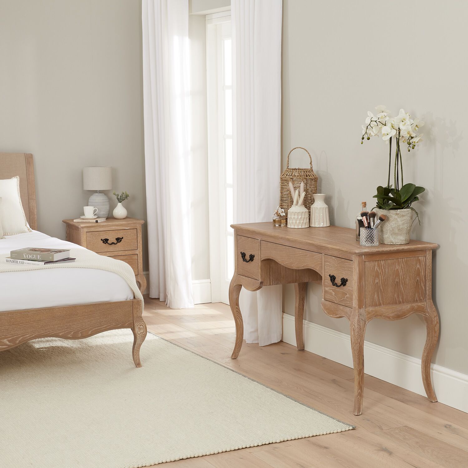 Lille French Limed Oak Dressing Table Set - Image 9
