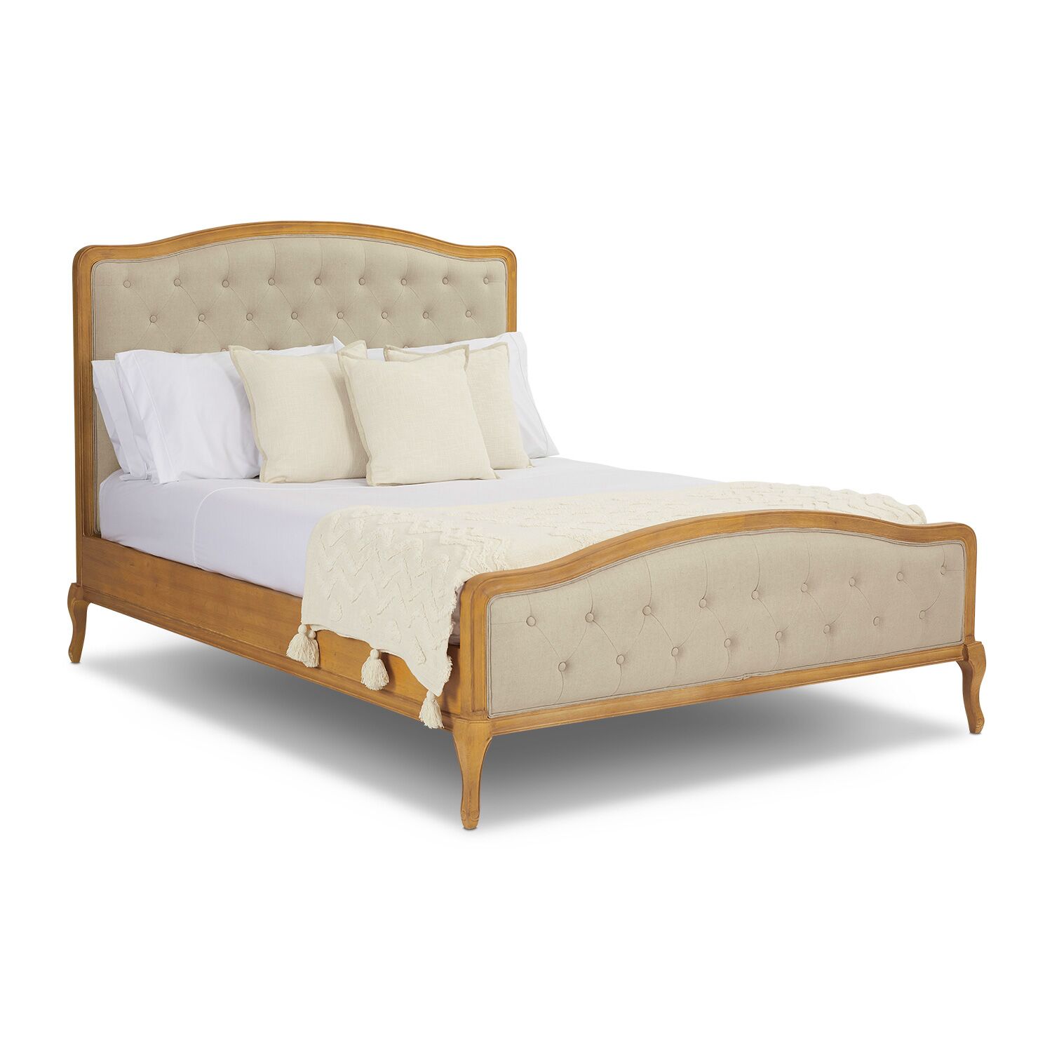 Celeste French Oak Upholstered High Foot Board Bed - King Size - Image 3