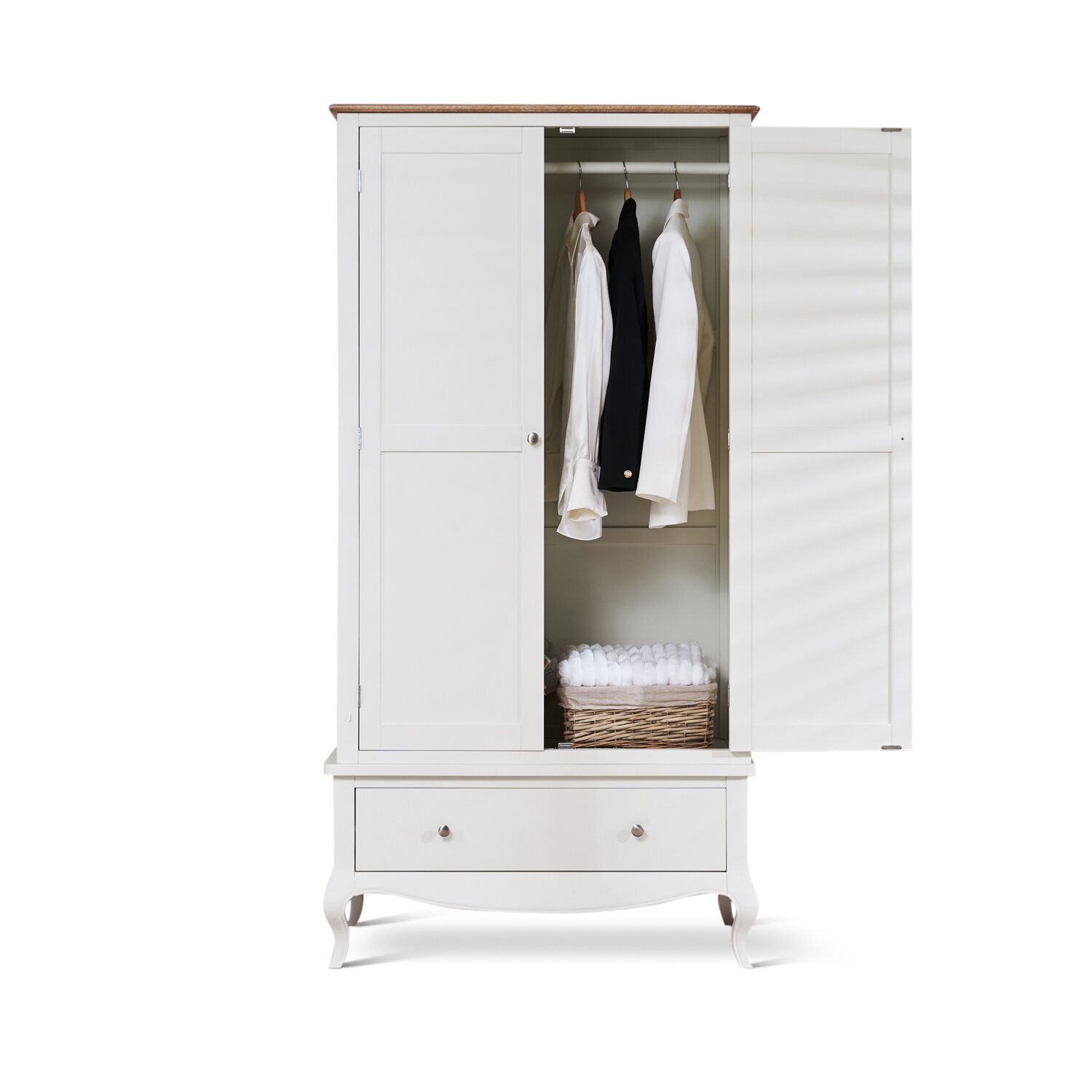 Lille French Chalk White Double Wardrobe - Image 3