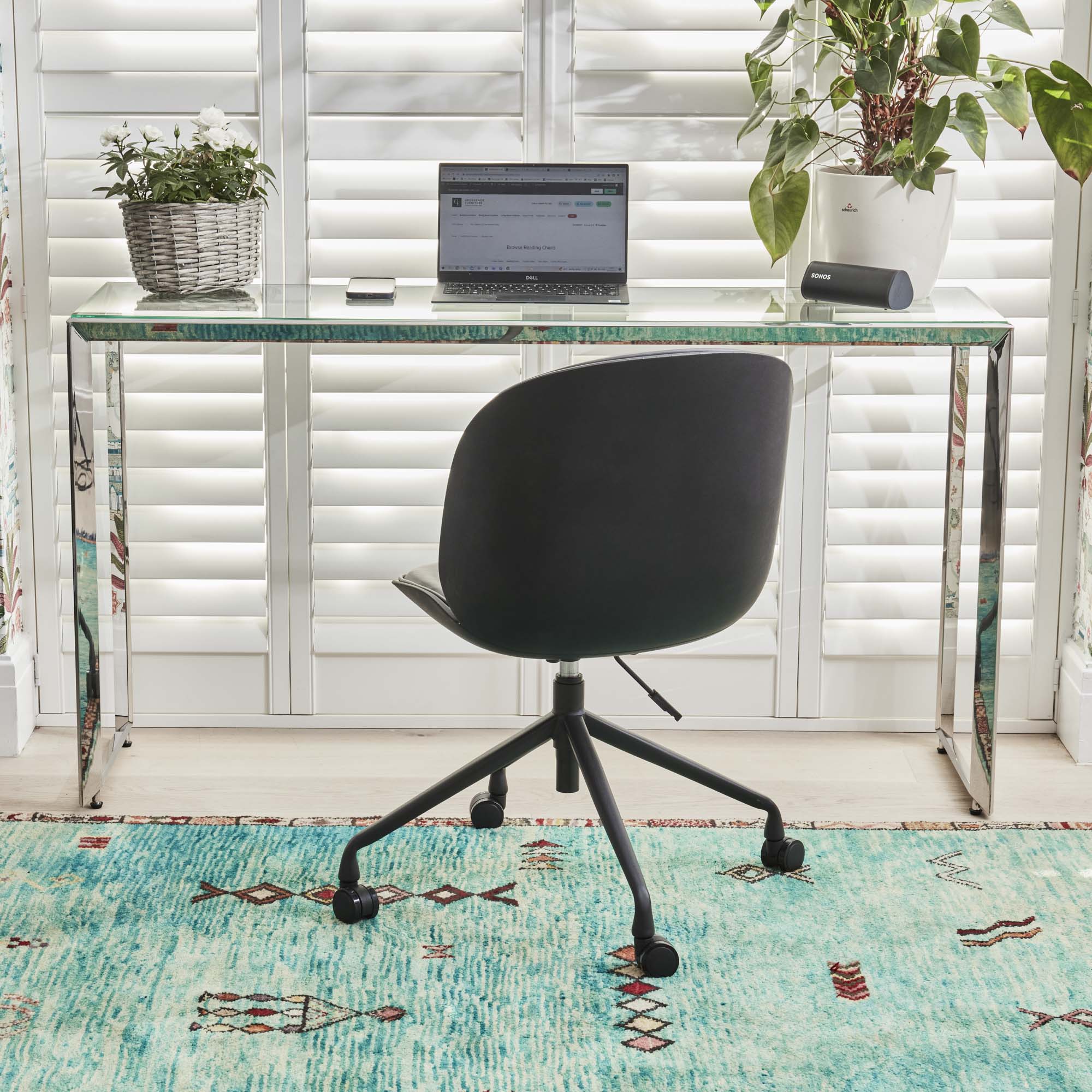 (Set of 2) Thiago Grey Faux Leather Office Chairs - Image 5