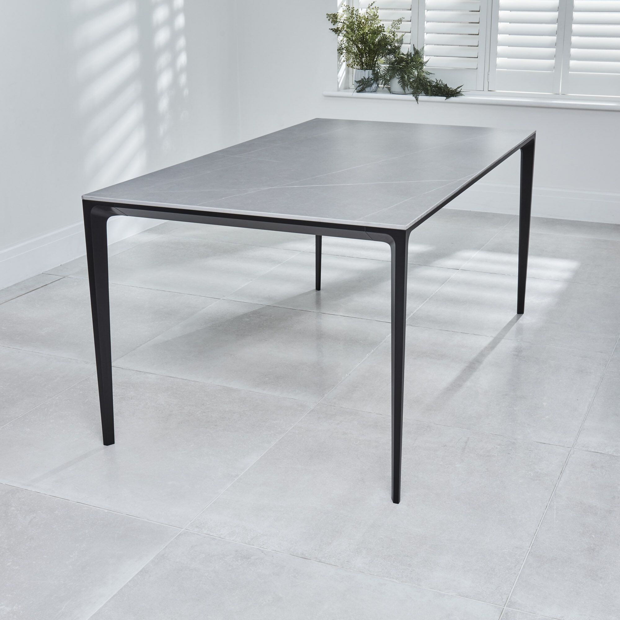 Bellagio 1.6M Grey Sintered Stone Dining Table Set with 4x Camila Grey/Tan Dining Chairs - Image 3