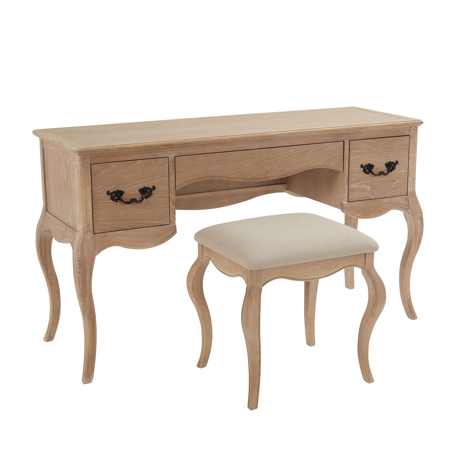 Lille French Limed Oak Dressing Table Set - Image 11