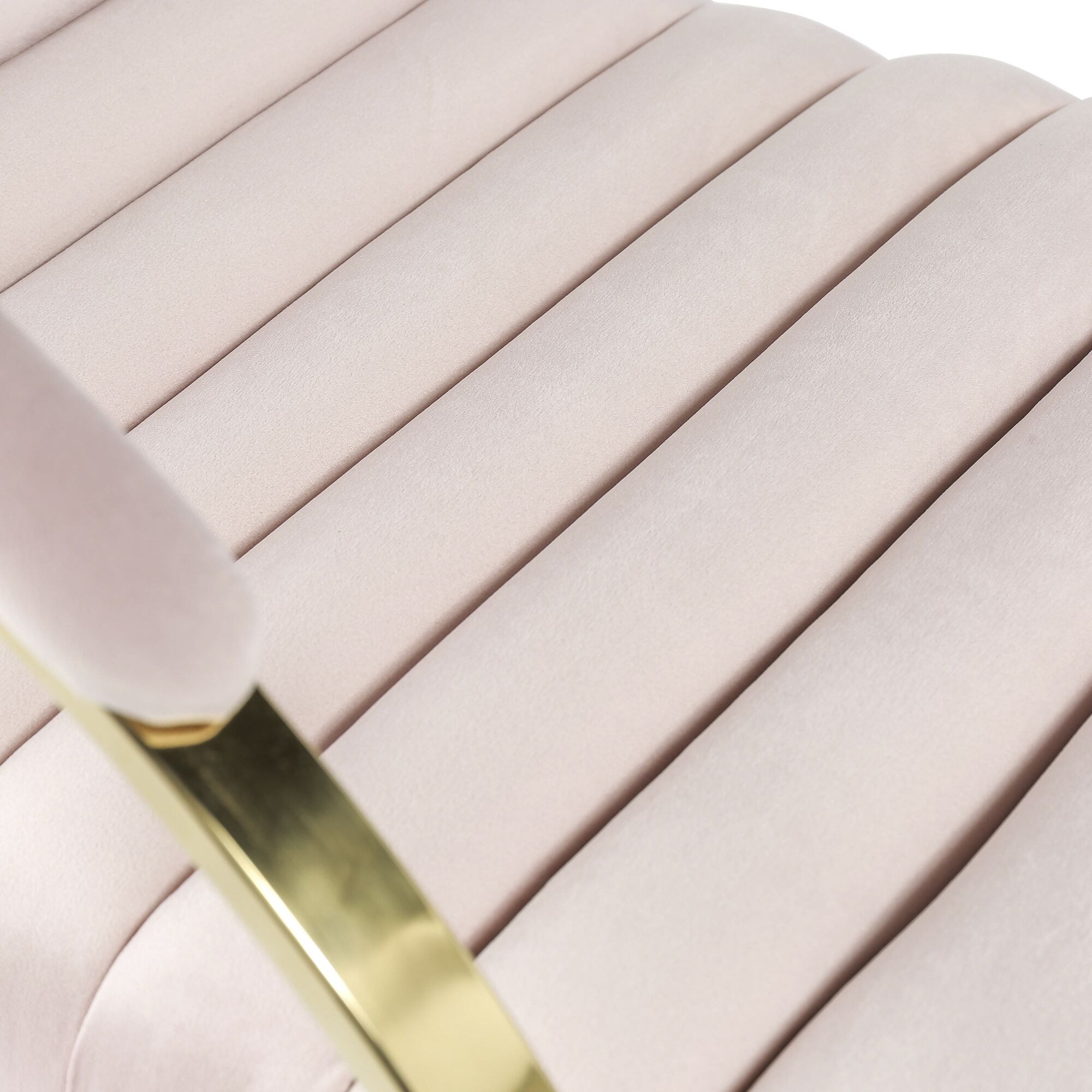 Pink & Gold Brushed Velvet Bedroom Armchair / Lounger - Image 8