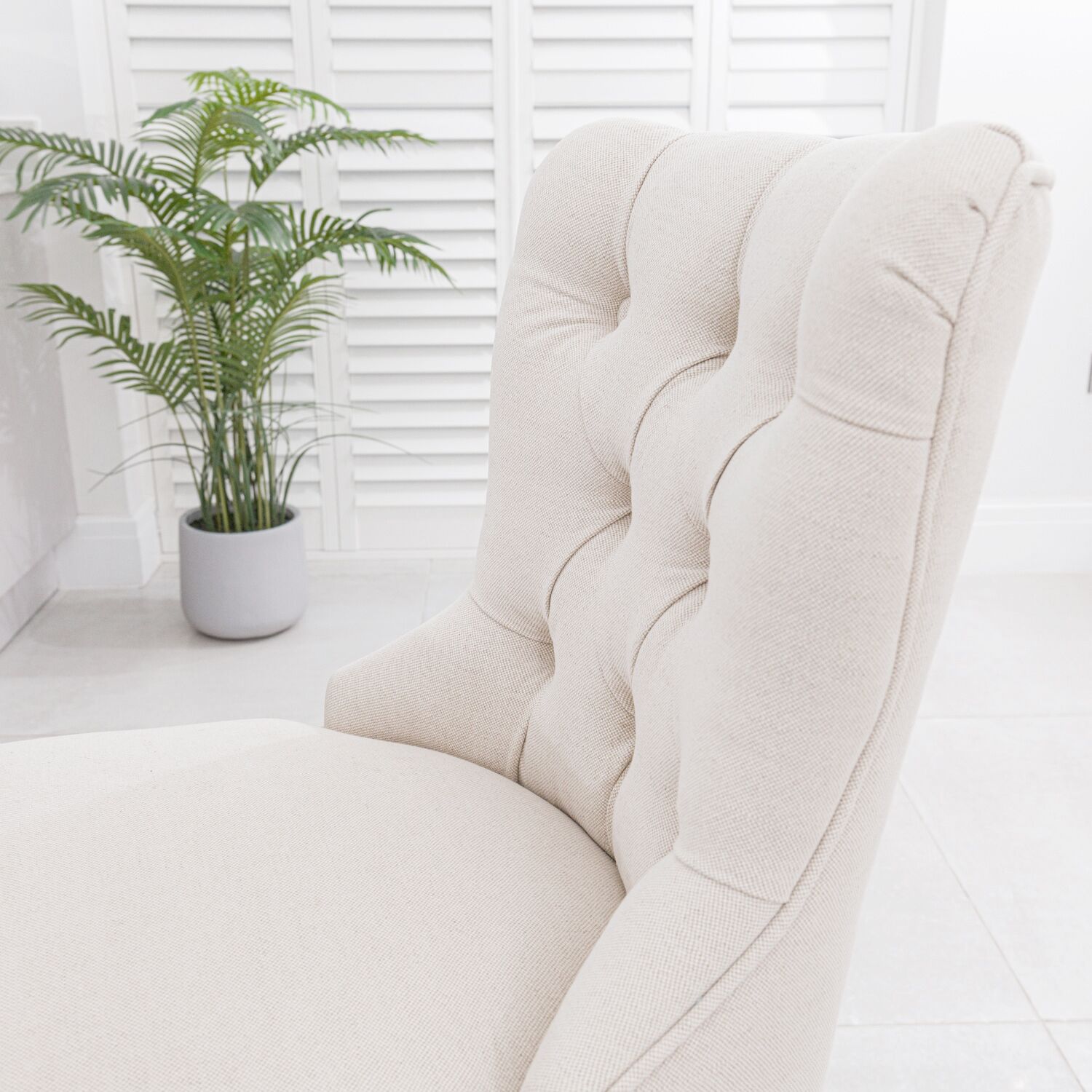 (Set of 2) Burford Counter Stool Upholstered In Natural Linen | Oak Legs - Image 6