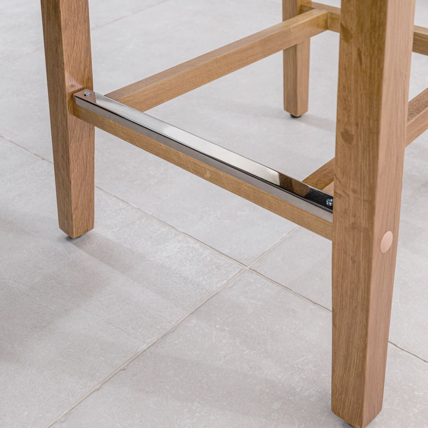 (Set of 2) Burford Counter Stool Upholstered In Natural Linen | Oak Legs - Image 7