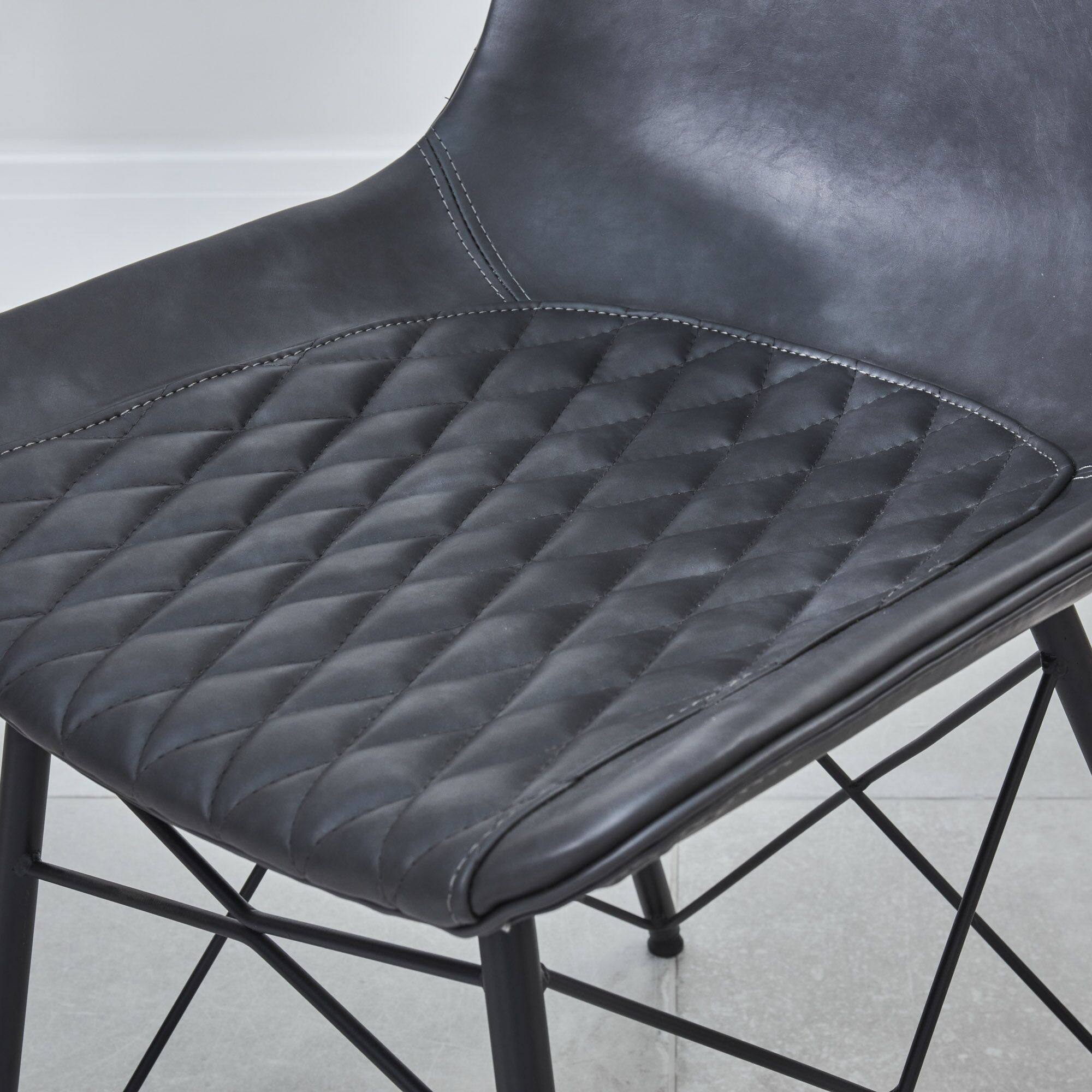 Bellagio 90cm Square Grey Sintered Stone Dining Table Set with 4x Leon Grey Dining Chairs - Image 12