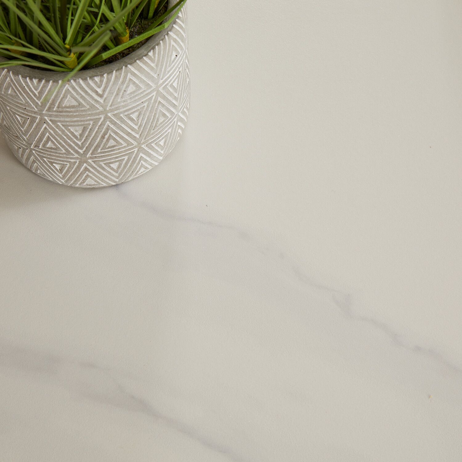 Bellagio 90cm White Sintered Stone Square Dining Table with Black Contemporary Base Only - Image 6