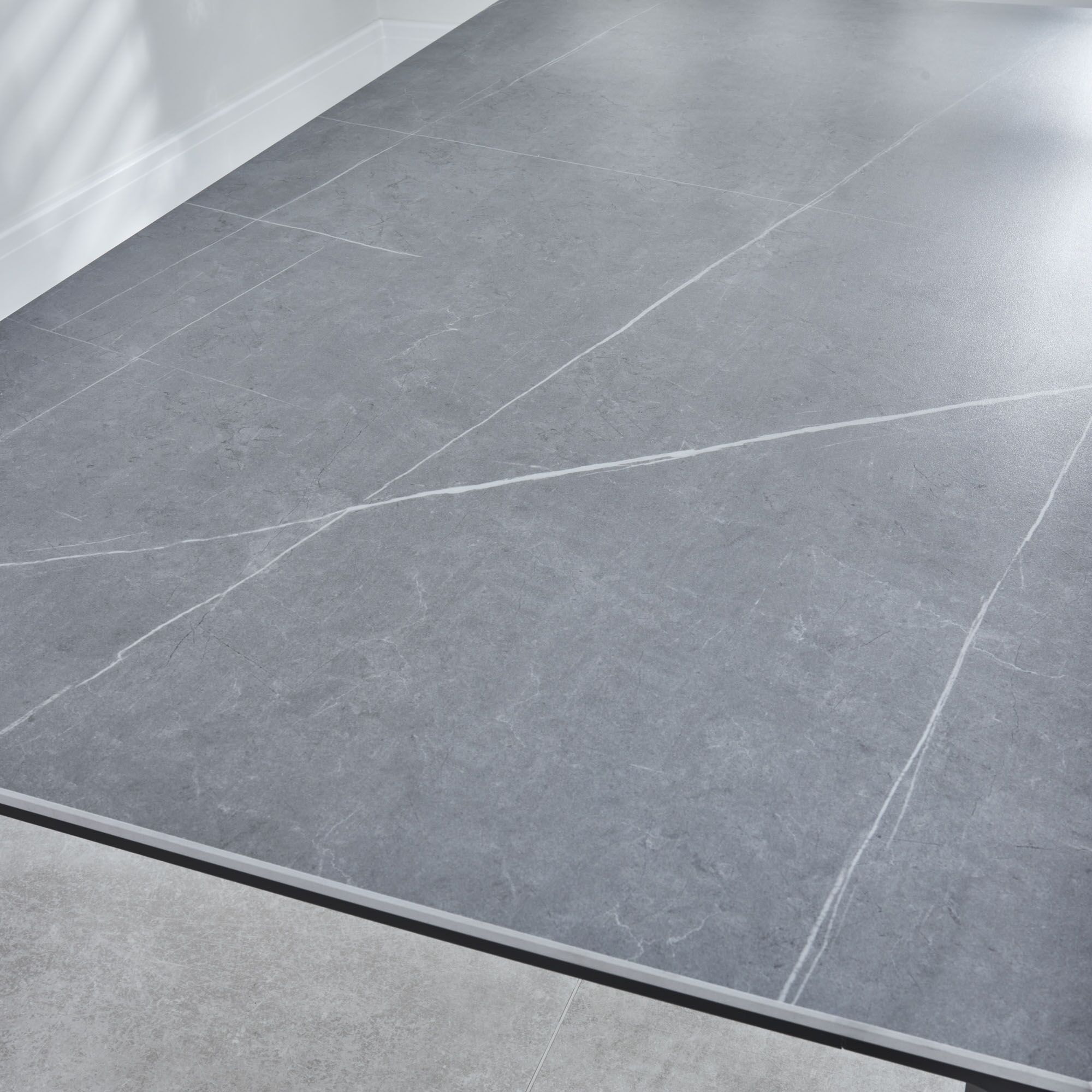 Bellagio 1.6M Grey Sintered Stone Dining Table Set with 4x Camila Grey/Tan Dining Chairs - Image 12