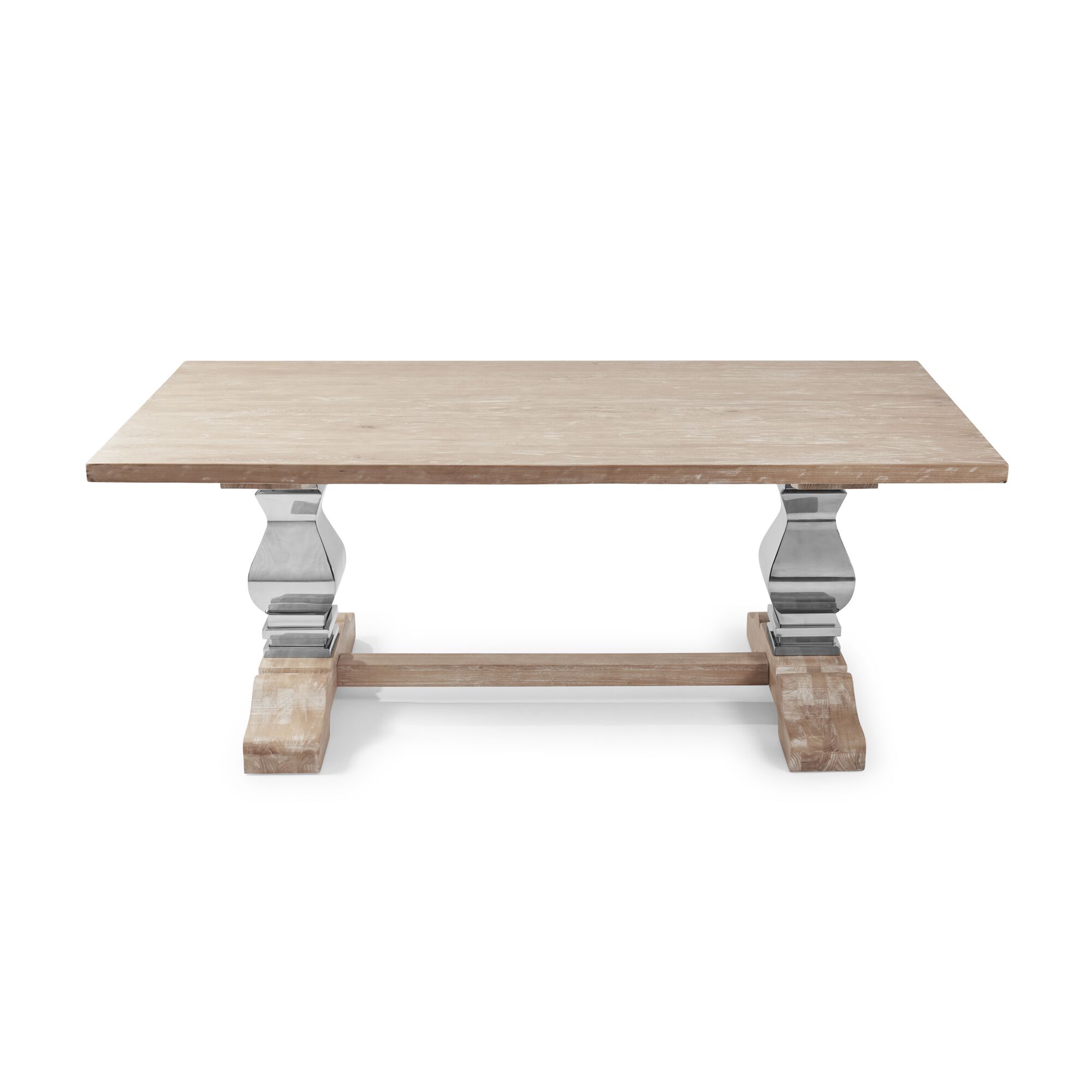 2m Solid Elm Refectory Dining Table - Image 4