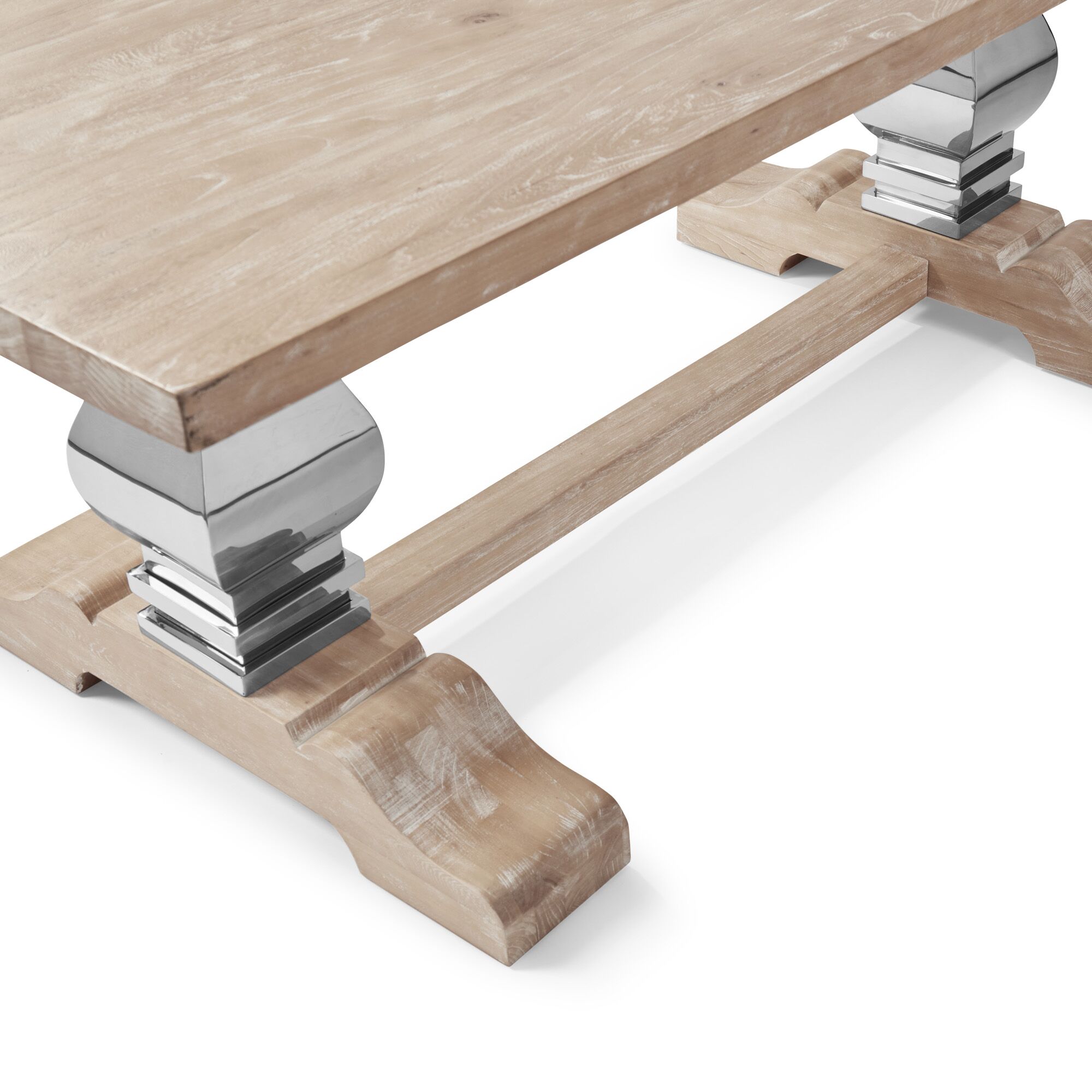 2m Solid Elm Refectory Dining Table - Image 6