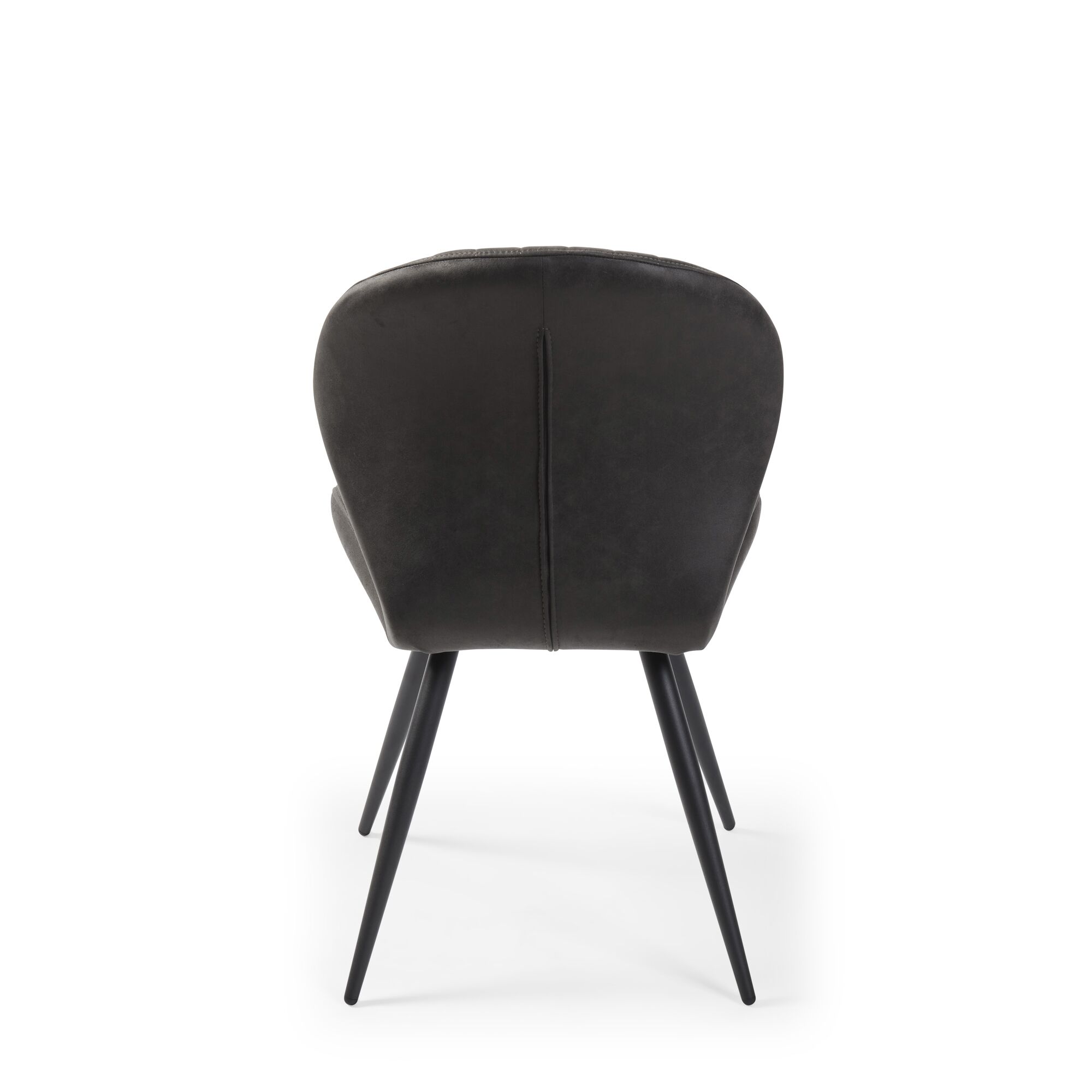 Watson Grey Nubuck Upholstered Dining Chair with Black Legs - Image 10